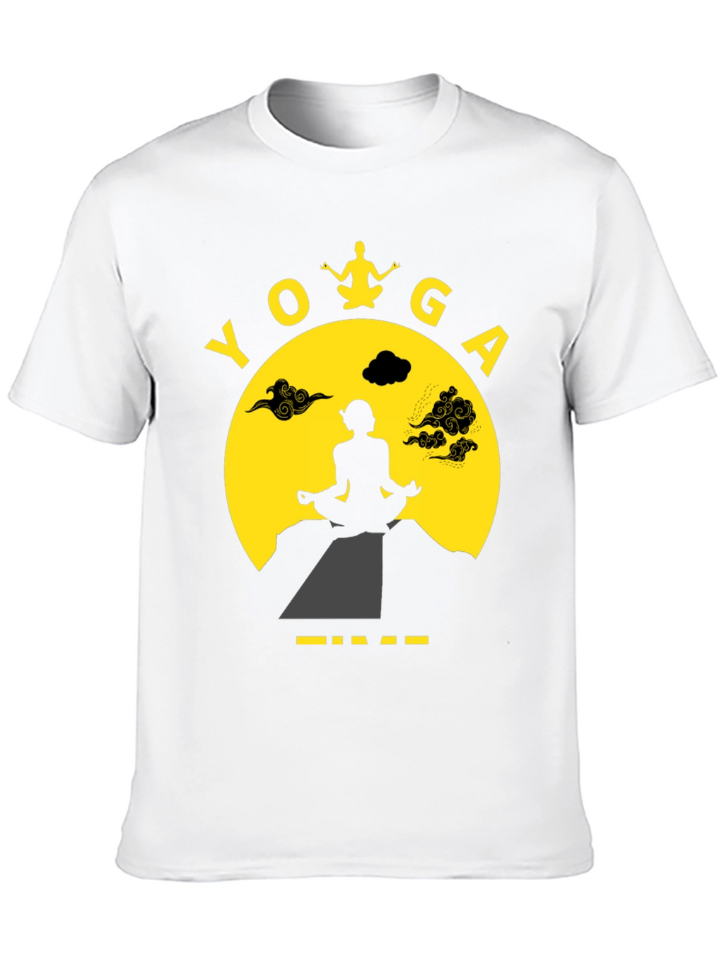 Yoga Time Graphic Tee - Meditating Silhouette T-Shirt