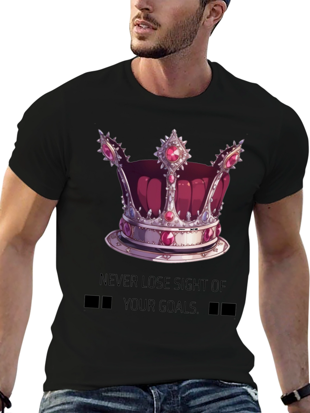 Crown Graphic T-Shirt - Achieve Your Goals