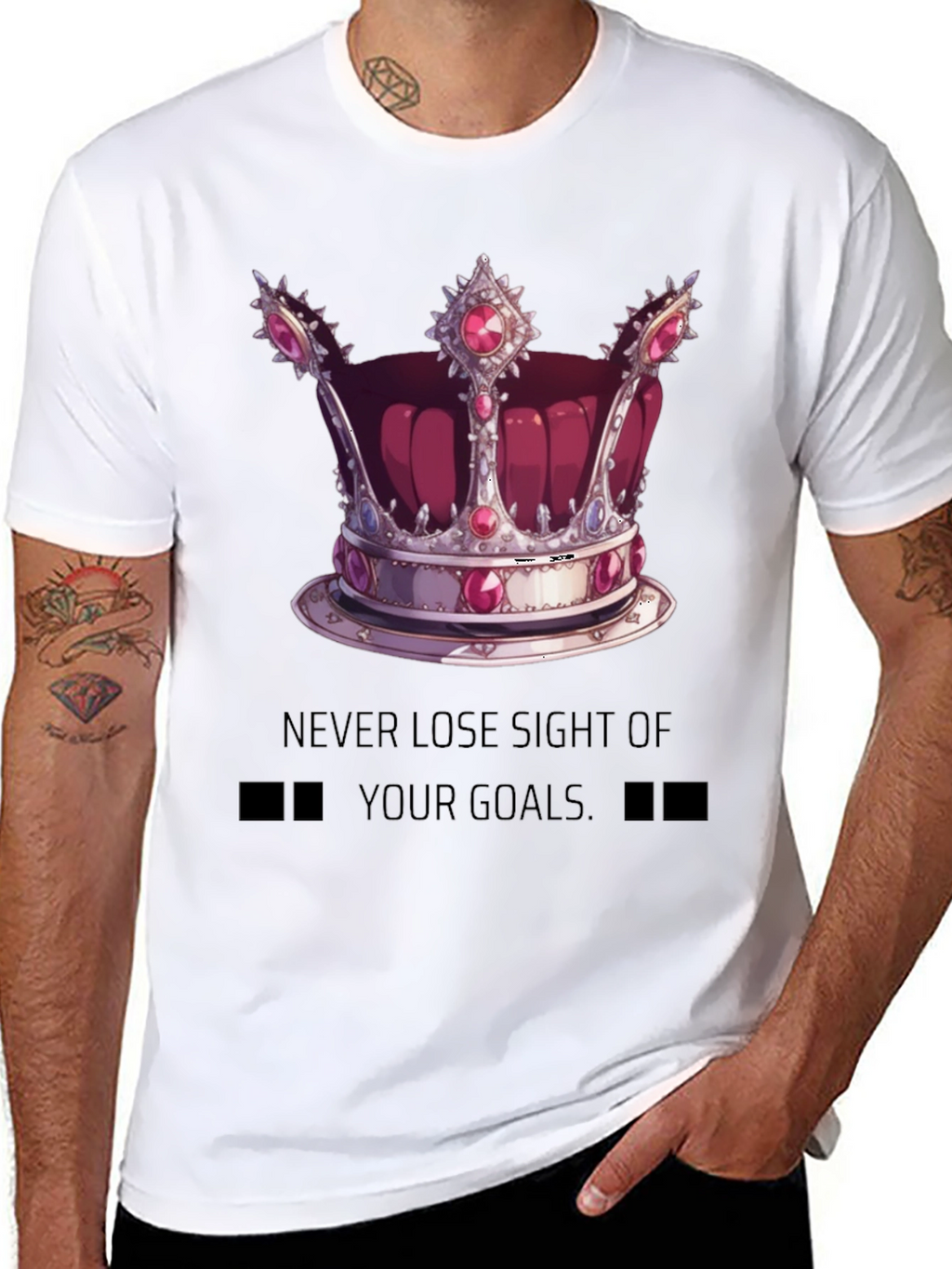 Crown Graphic T-Shirt - Achieve Your Goals