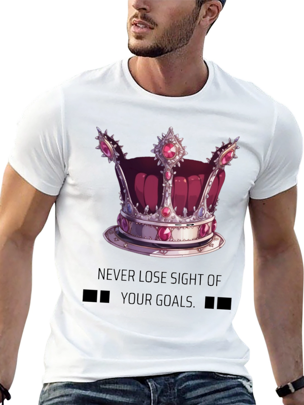 Crown Graphic T-Shirt - Achieve Your Goals