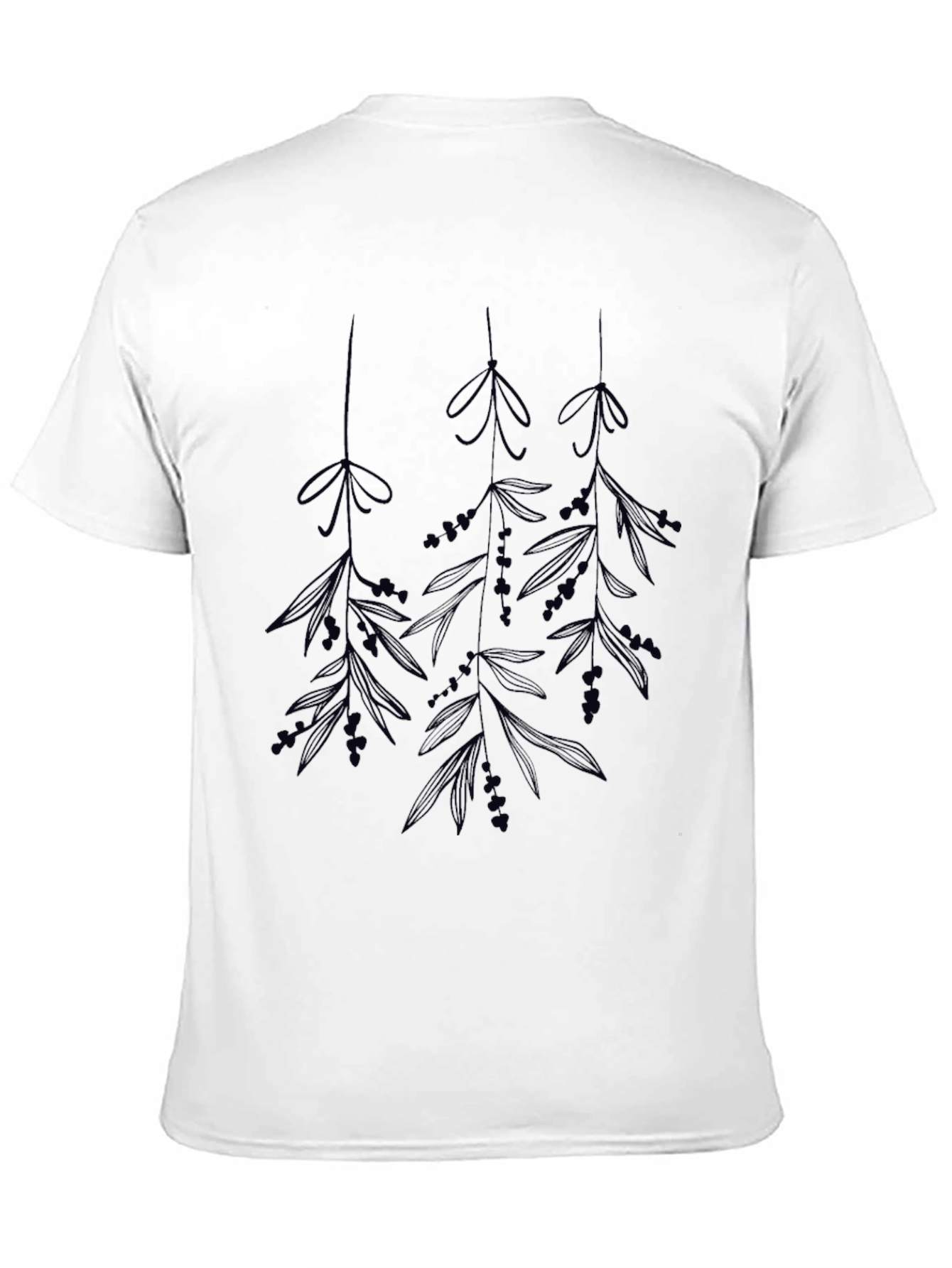 Botanical Print Black T-Shirt