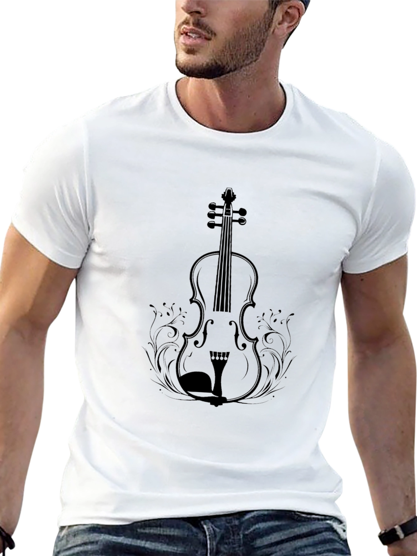 Violin Graphic T-Shirt - Classic Musical Tee