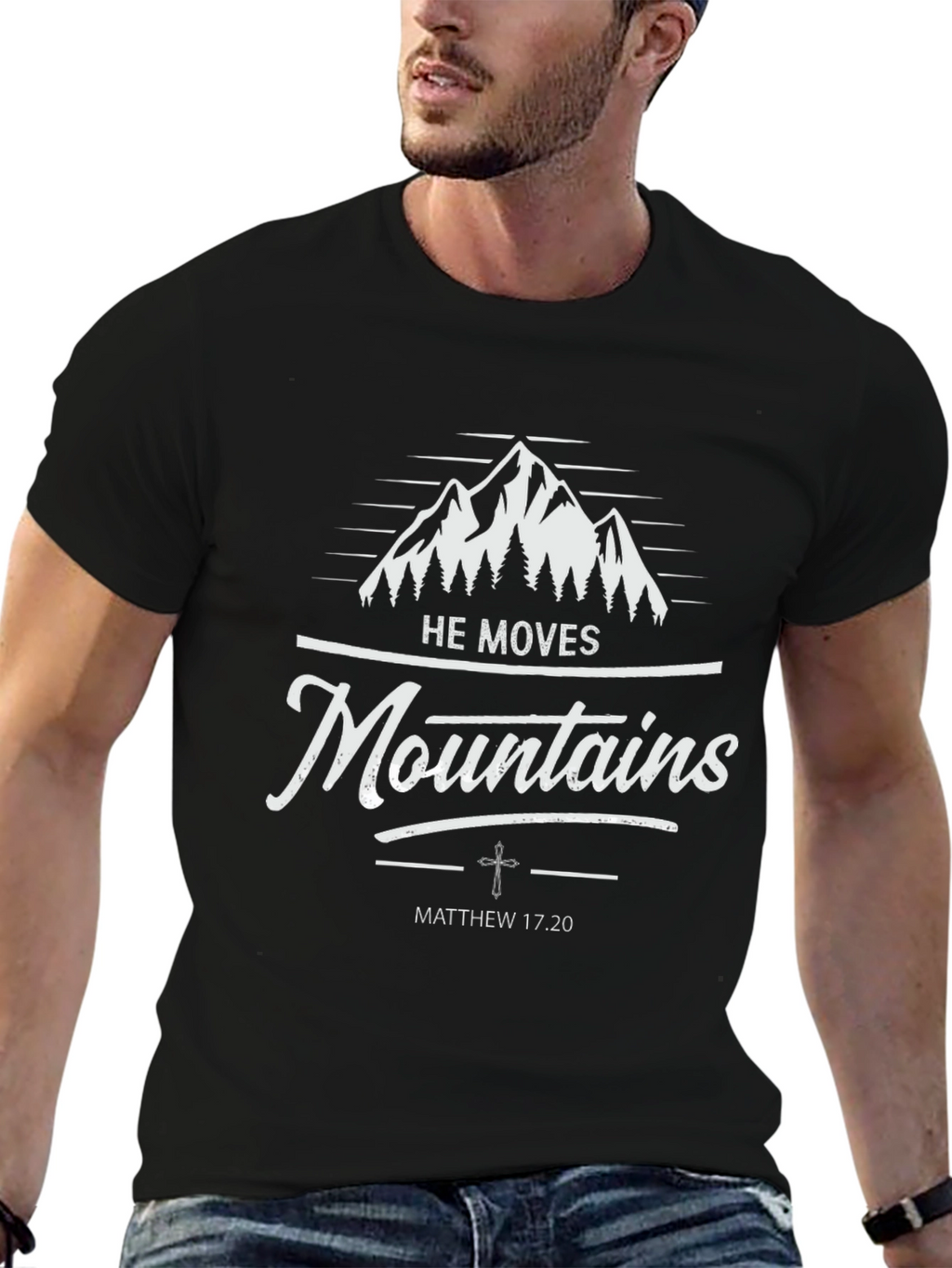 Faith-Based Mountain Graphic T-Shirt