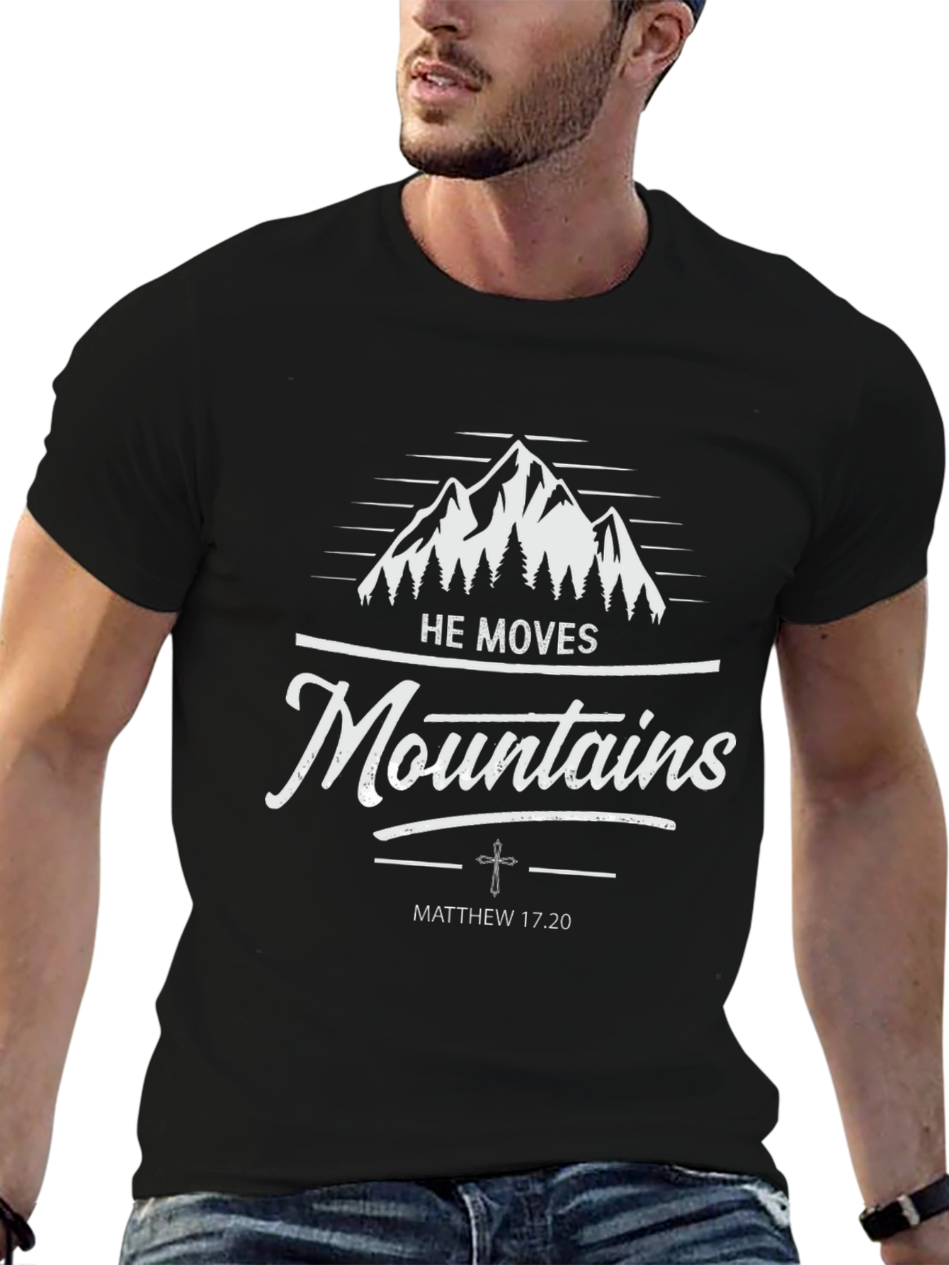 Faith-Based Mountain Graphic T-Shirt