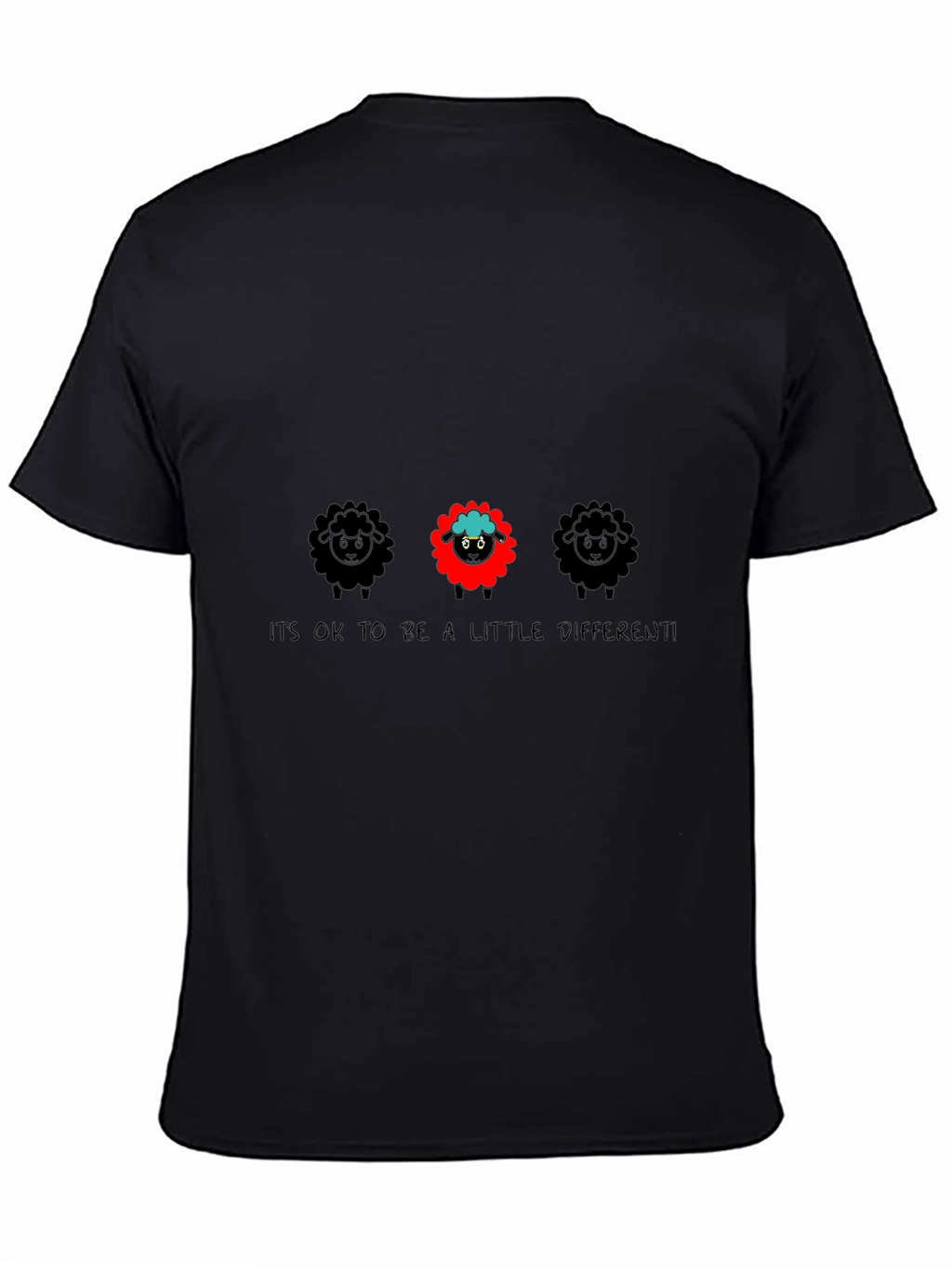 Be Different Sheep Graphic Tee - Black Unisex T-Shirt