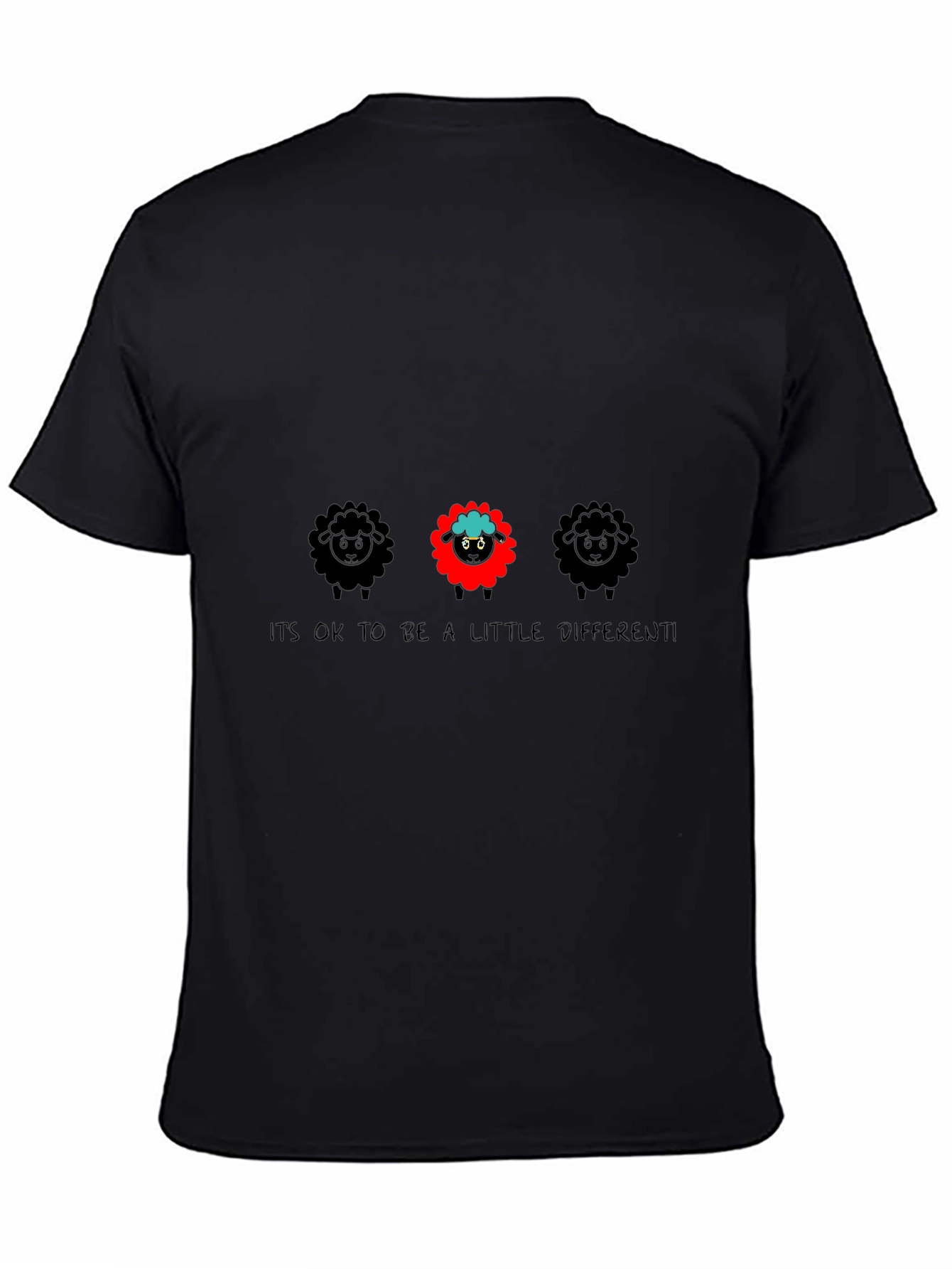 Be Different Sheep Graphic Tee - Black Unisex T-Shirt