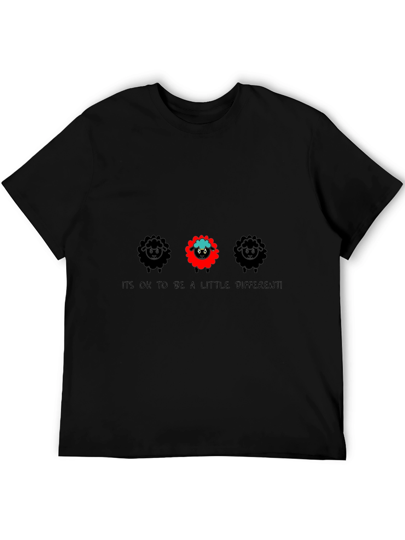 Be Different Sheep Graphic Tee - Black Unisex T-Shirt
