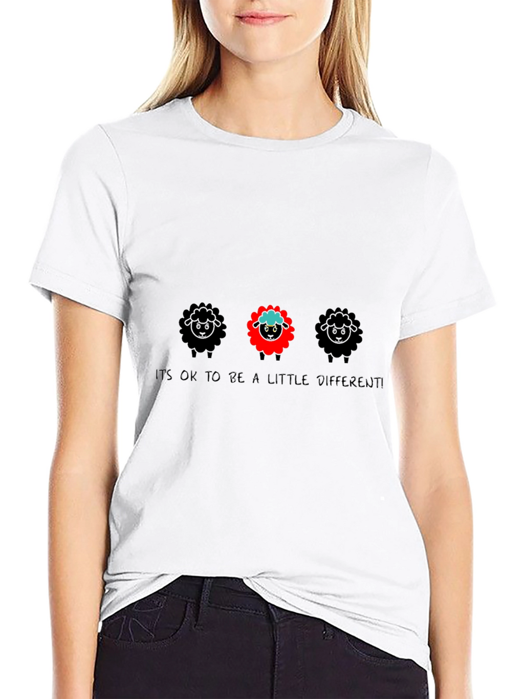 Be Different Sheep Graphic Tee - Black Unisex T-Shirt