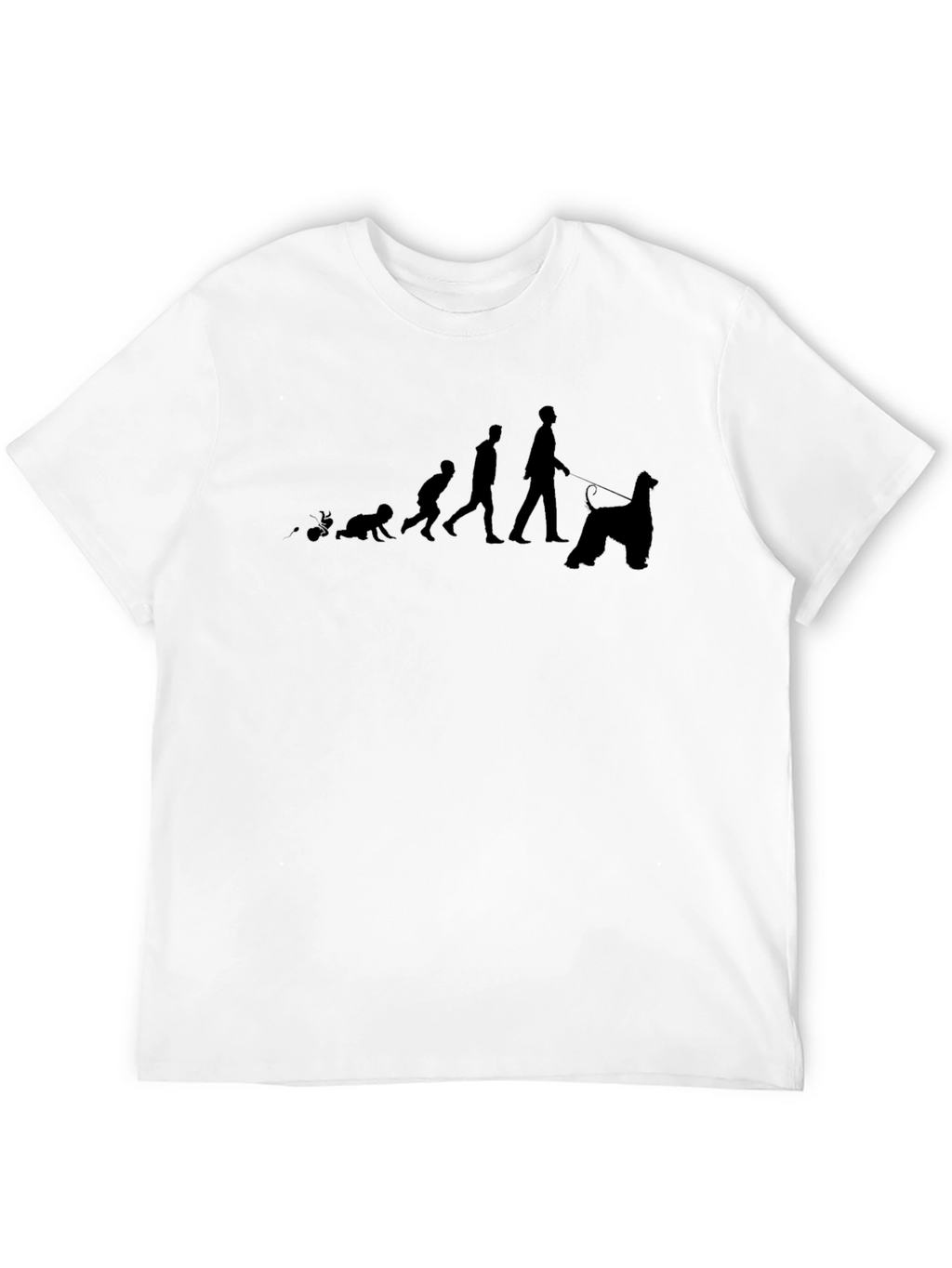 Evolution of Man with Dog T-Shirt - Black