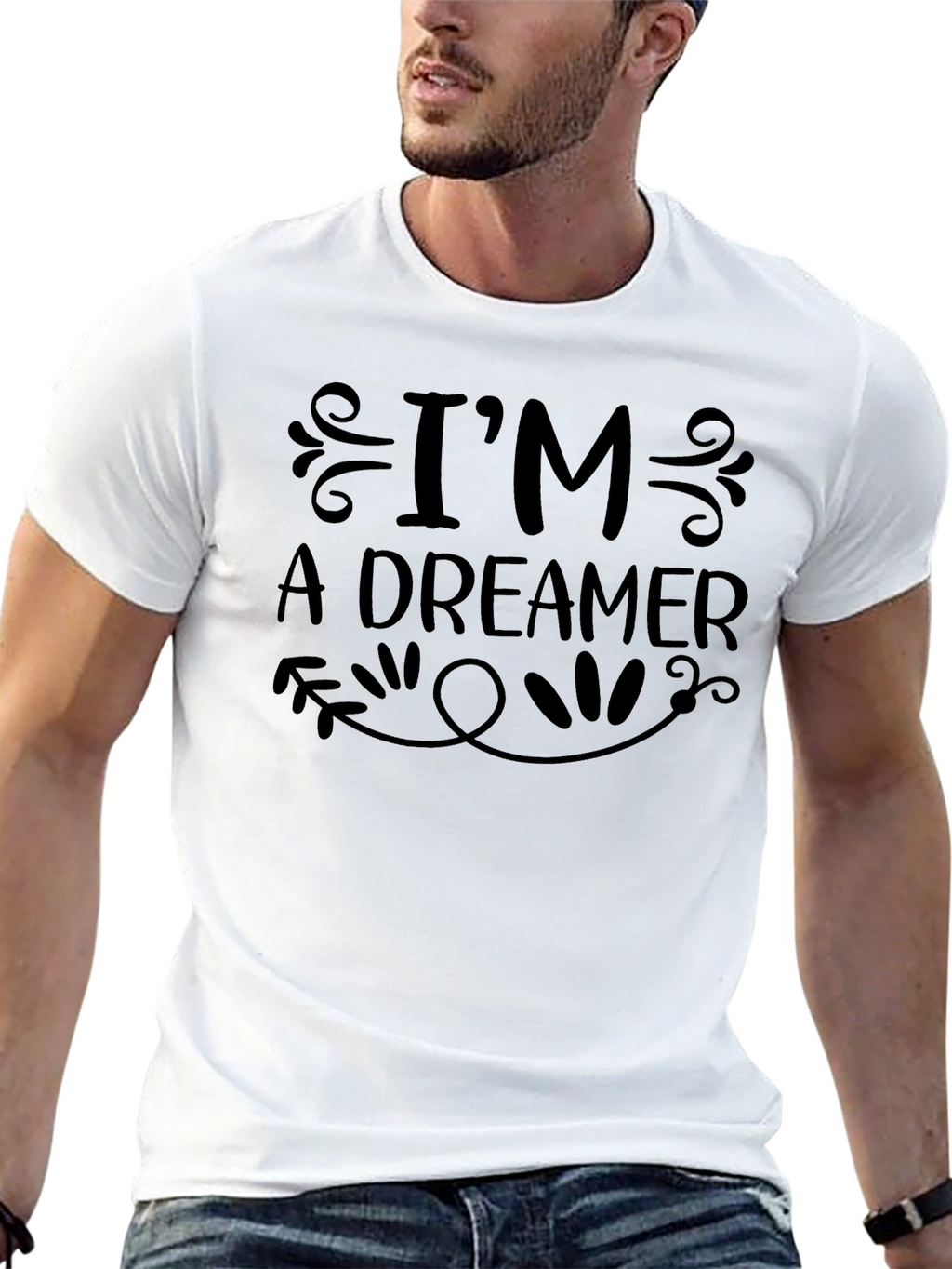 Im A Dreamer Black Graphic Tee Shirt