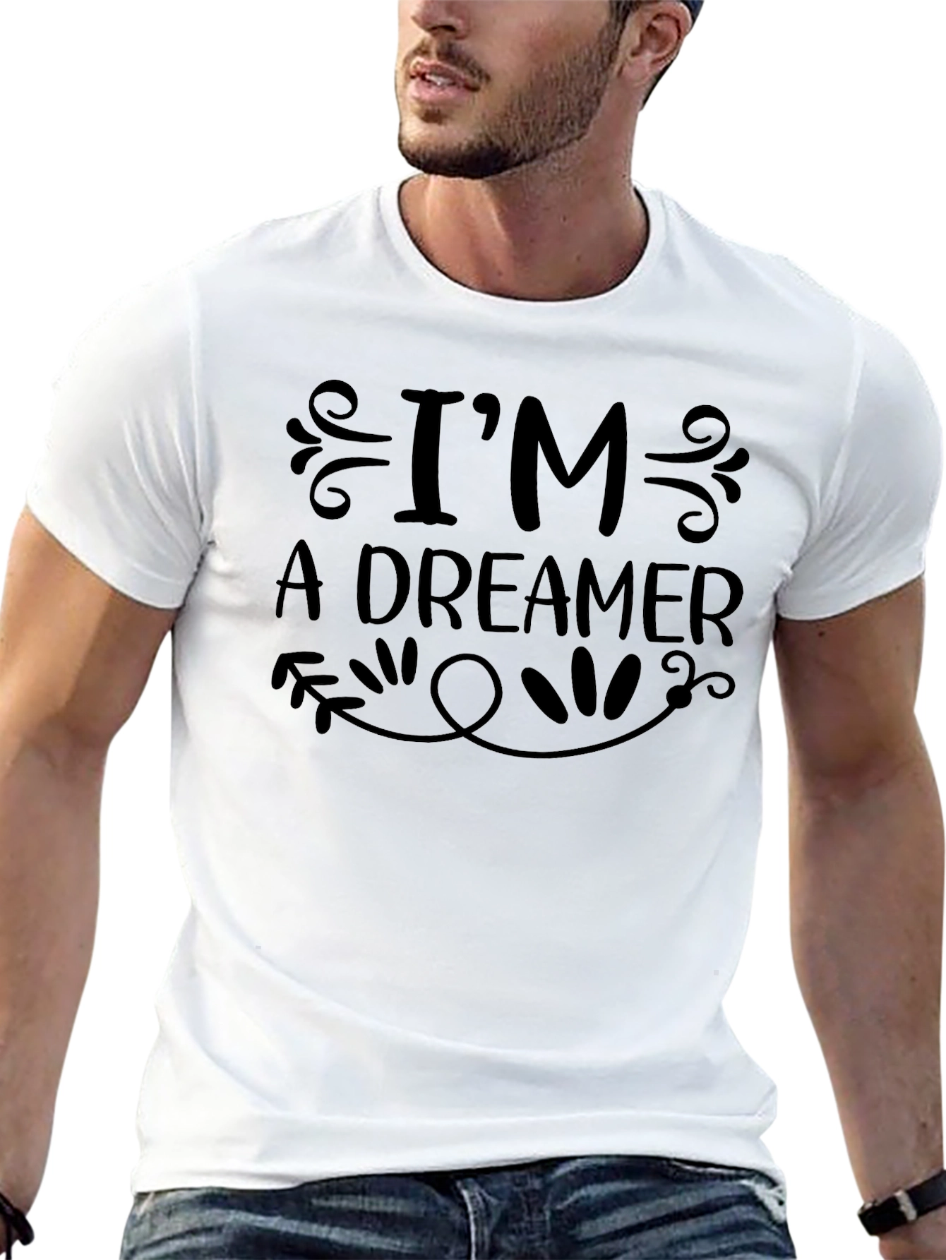 Im A Dreamer Black Graphic Tee Shirt