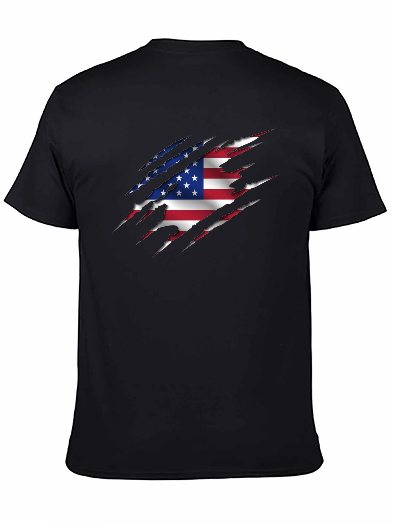American Flag Ripped Graphic T-Shirt