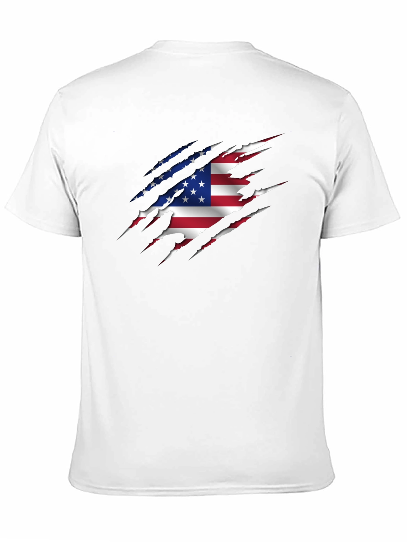 American Flag Ripped Graphic T-Shirt