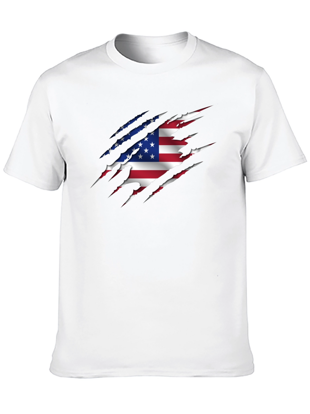 American Flag Ripped Graphic T-Shirt