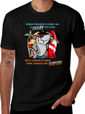 Funny Shark Surfer Graphic T-Shirt