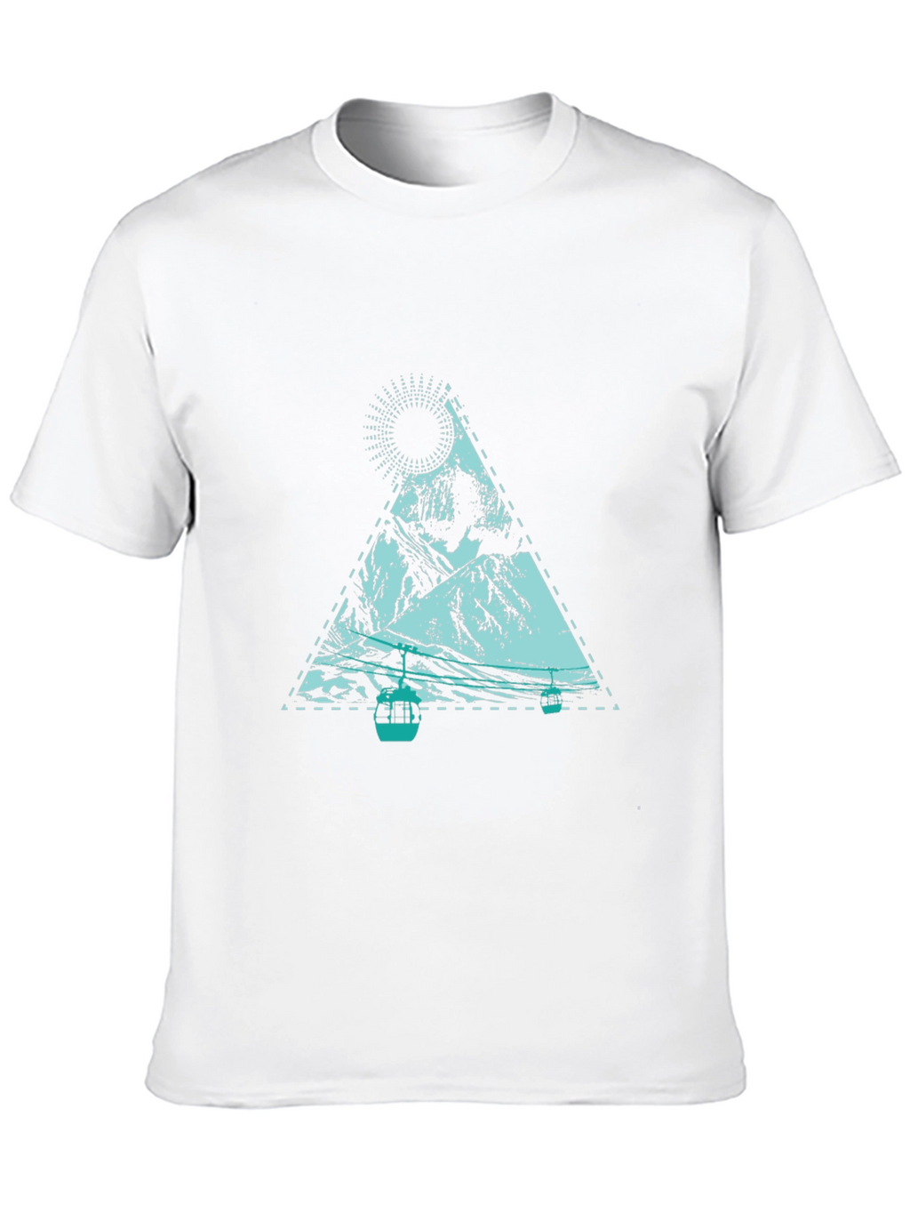 Mountain Graphic Tee - Black Cotton Casual T-Shirt