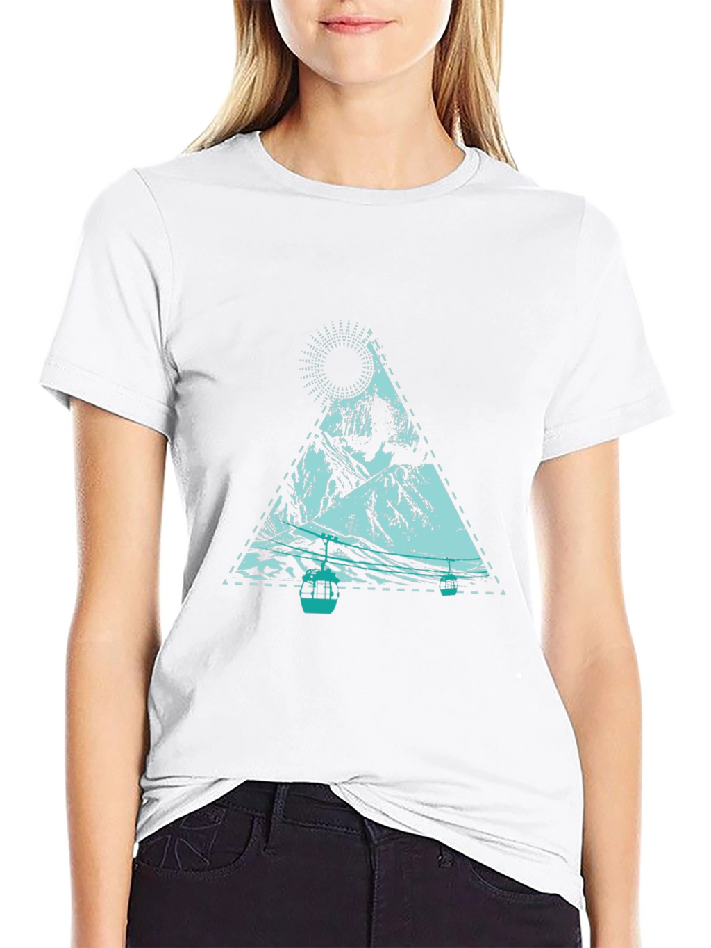 Mountain Graphic Tee - Black Cotton Casual T-Shirt