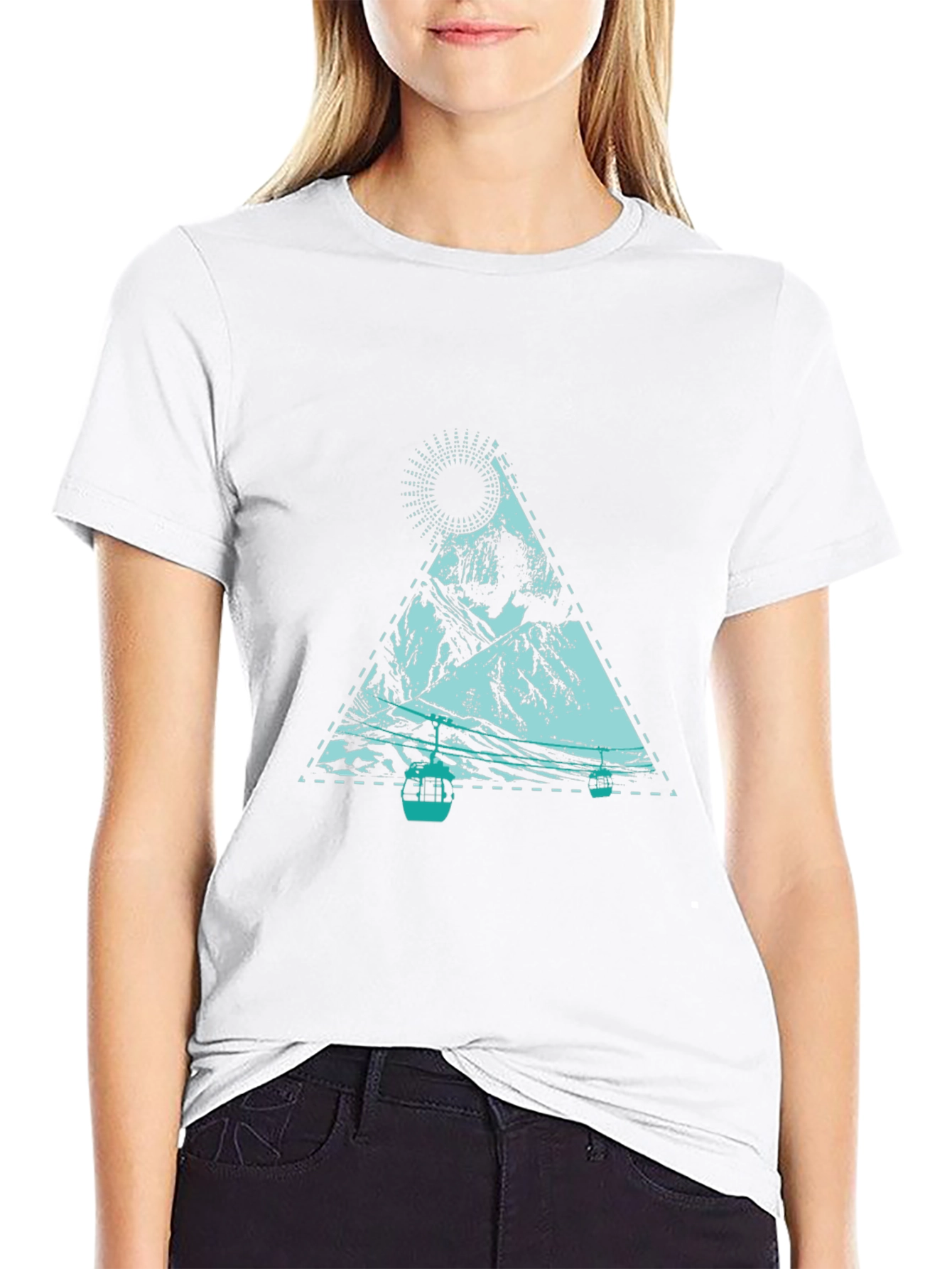 Mountain Graphic Tee - Black Cotton Casual T-Shirt