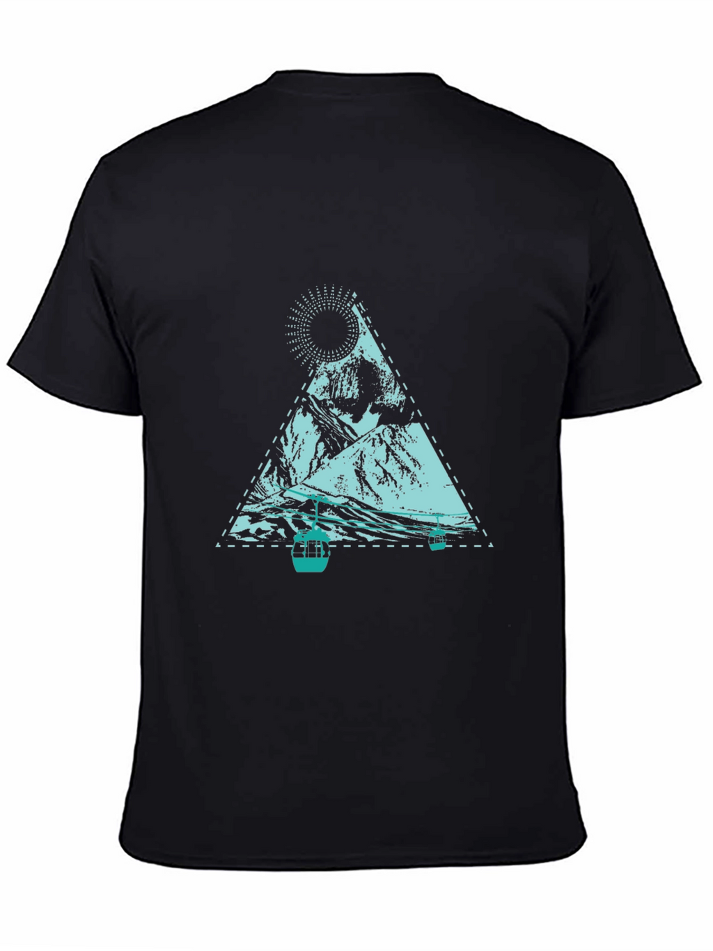 Mountain Graphic Tee - Black Cotton Casual T-Shirt