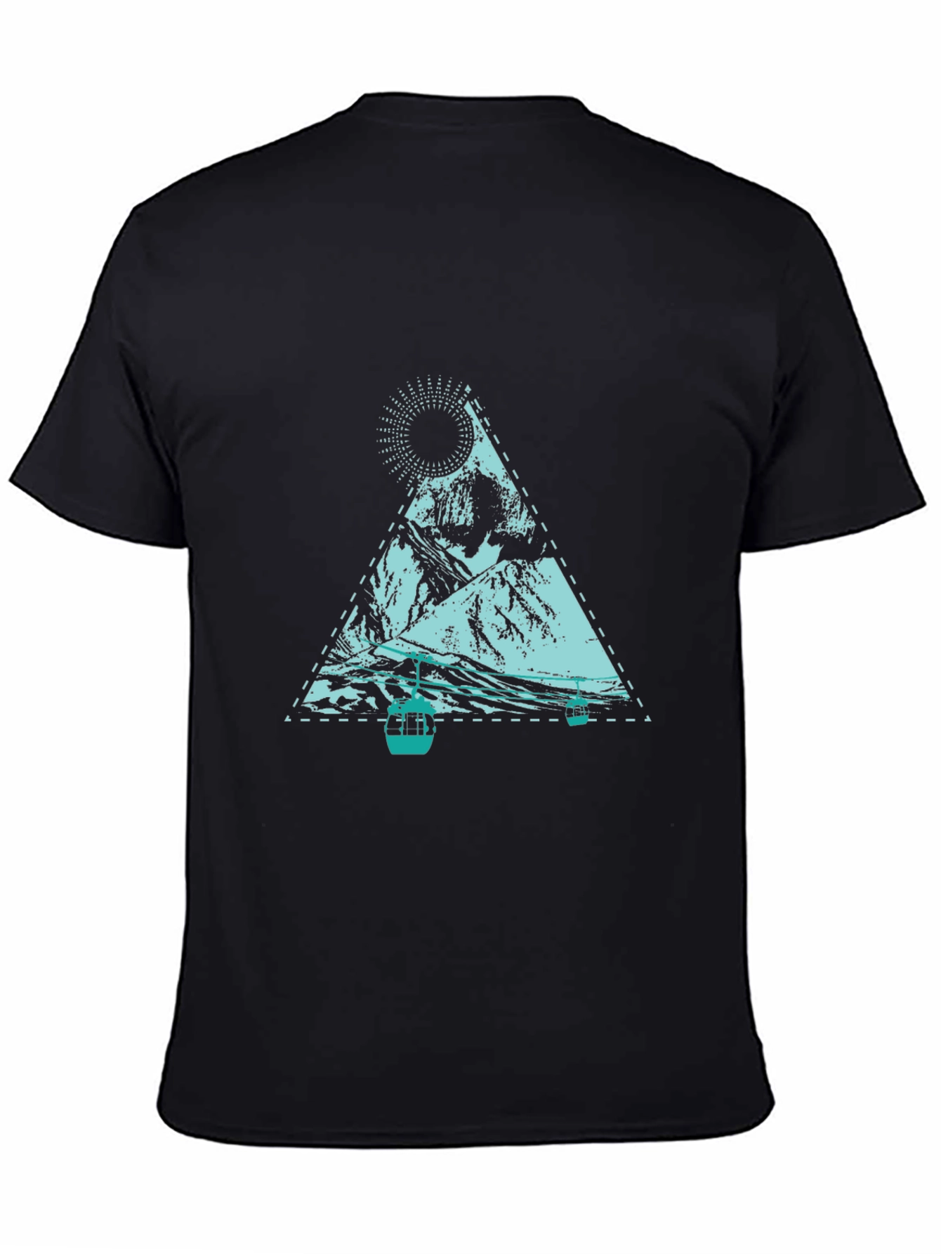 Mountain Graphic Tee - Black Cotton Casual T-Shirt