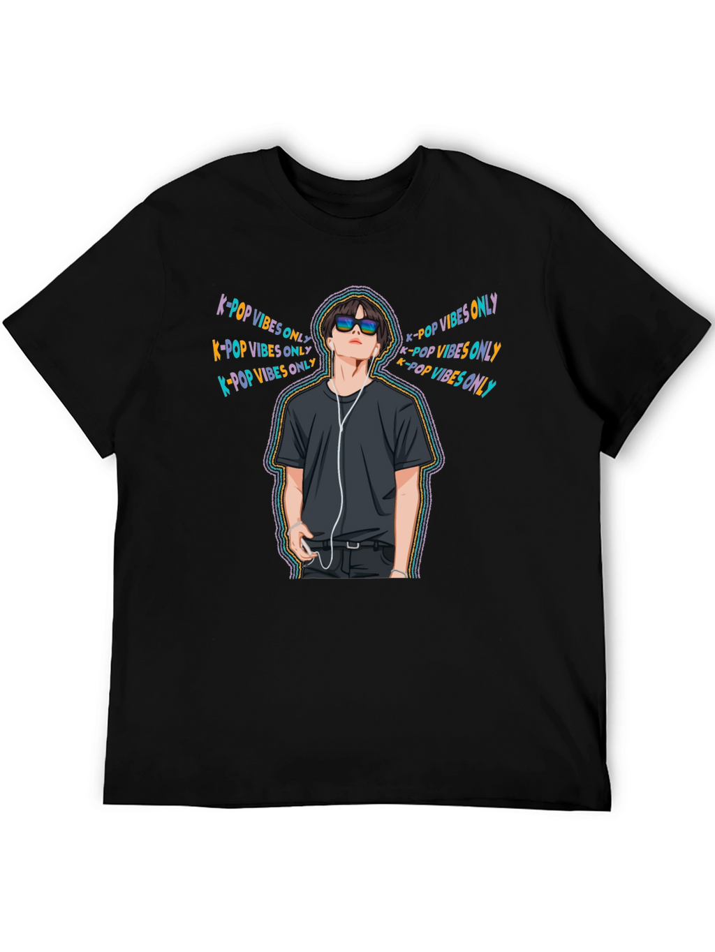 K-Pop Vibes Only Black T-Shirt