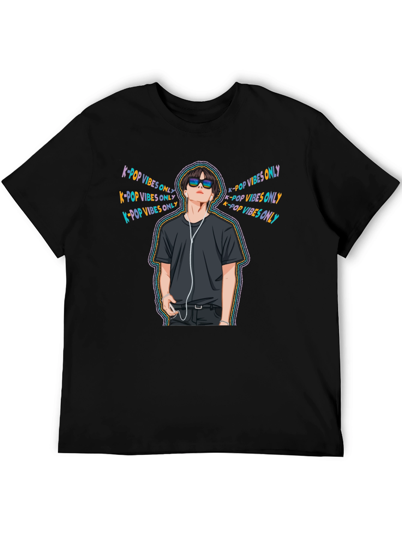 K-Pop Vibes Only Black T-Shirt
