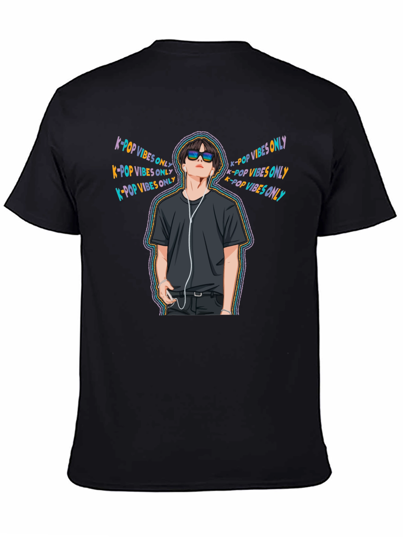 K-Pop Vibes Only Black T-Shirt