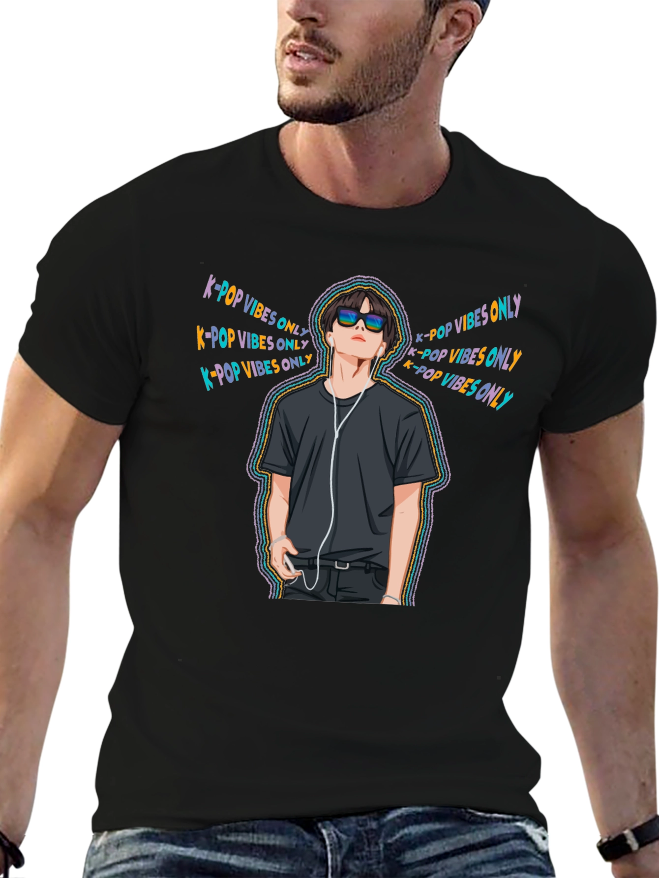 K-Pop Vibes Only Black T-Shirt