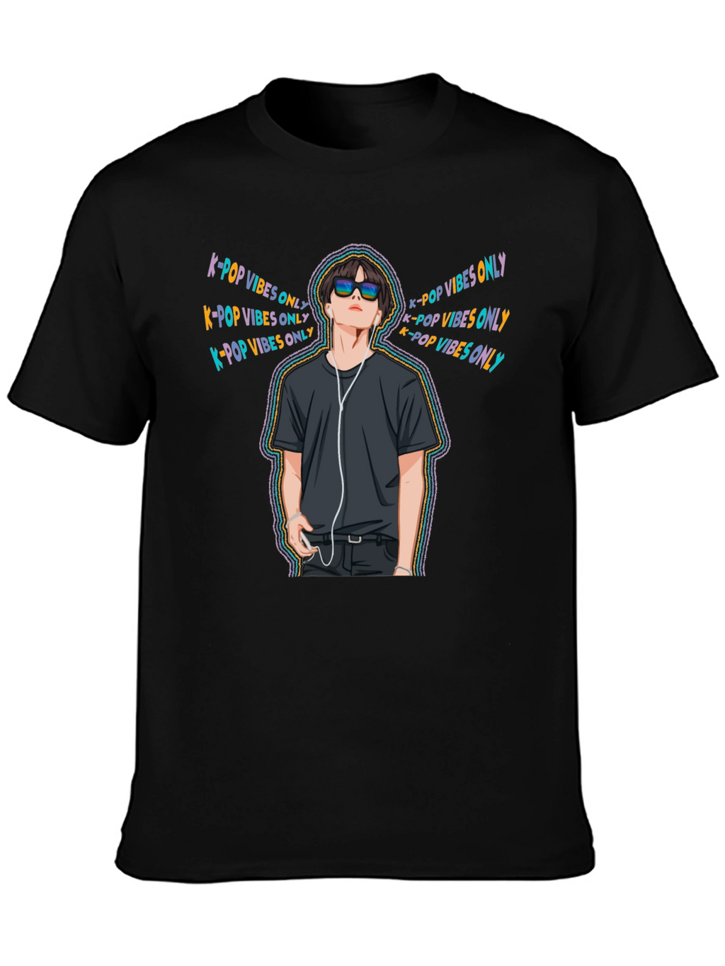 K-Pop Vibes Only Black T-Shirt