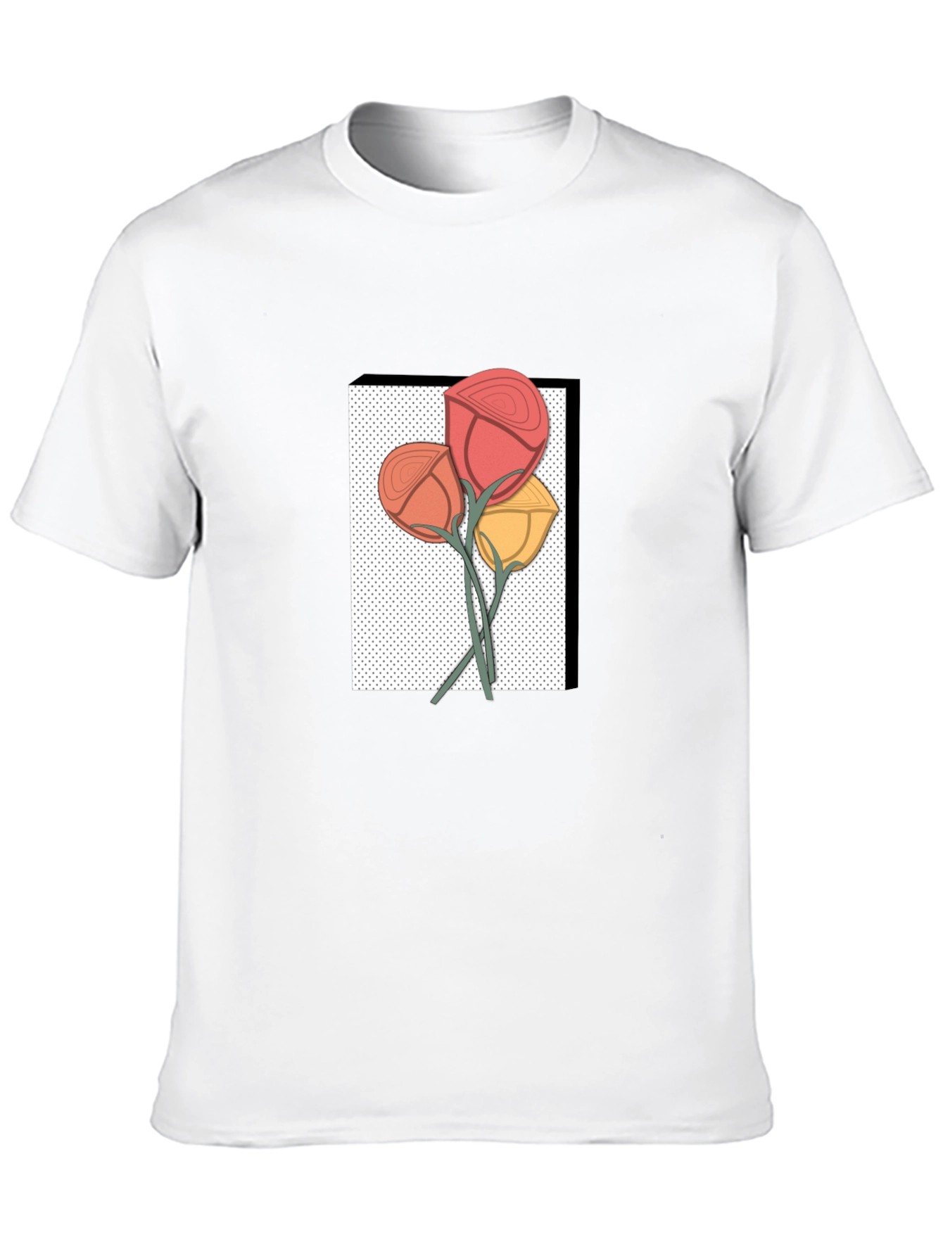 Floral Graphic Print Mens Black T-Shirt