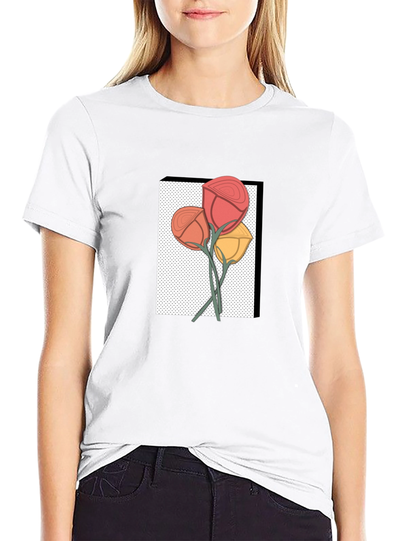 Floral Graphic Print Mens Black T-Shirt