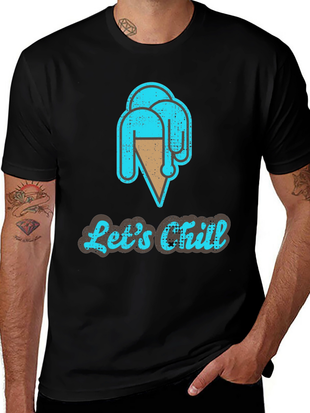 Lets Chill Ice Cream T-Shirt - Casual Graphic Tee