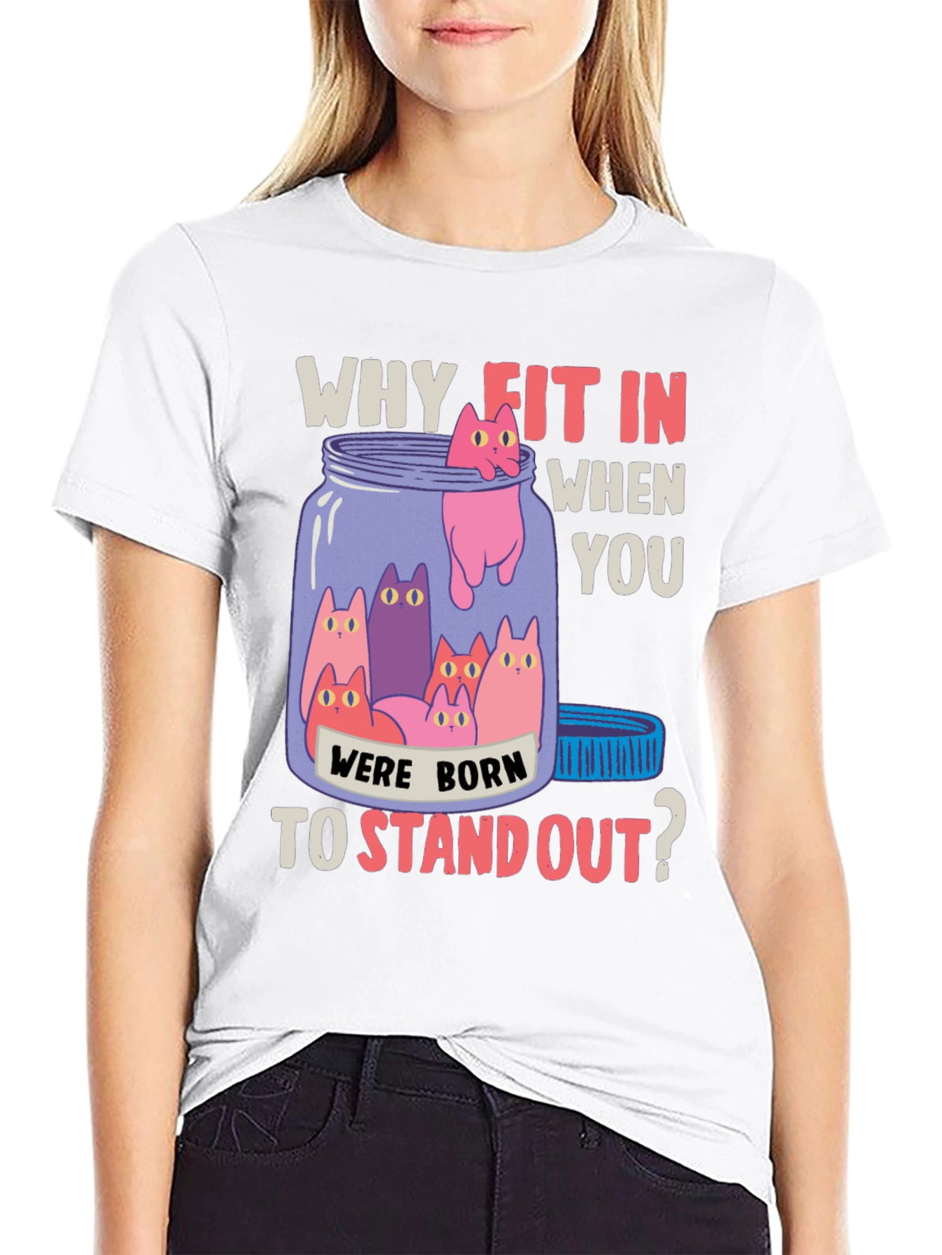 Why Fit In Cat T-Shirt