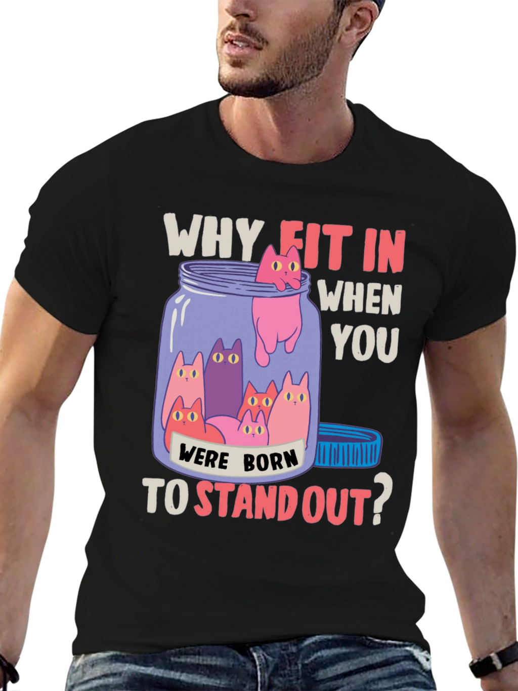 Why Fit In Cat T-Shirt