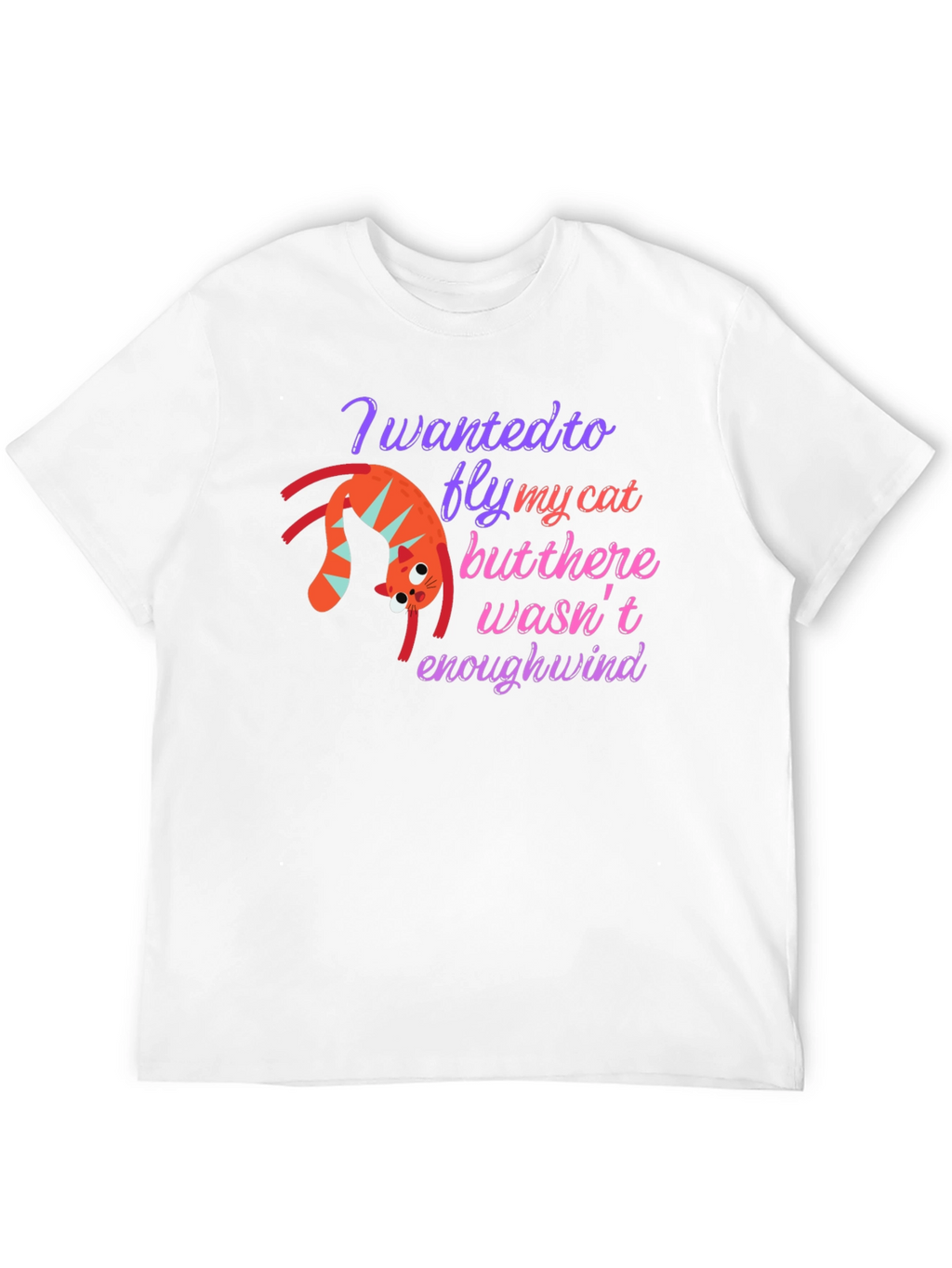 Funny Cat Flying T-Shirt - Whimsical Graphic Tee
