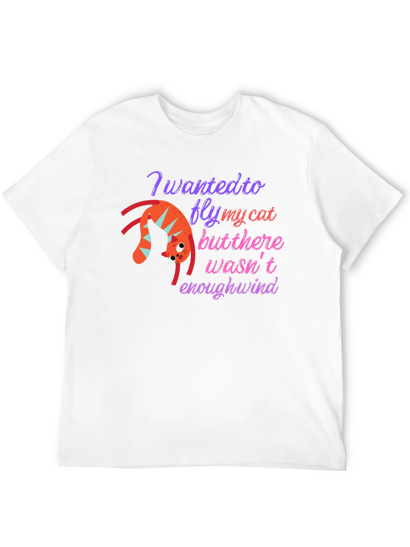 Funny Cat Flying T-Shirt - Whimsical Graphic Tee