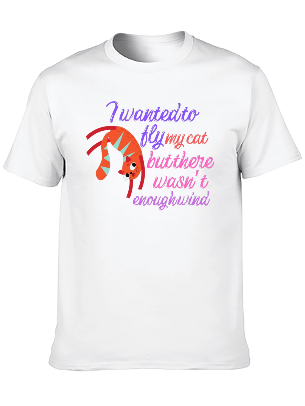 Funny Cat Flying T-Shirt - Whimsical Graphic Tee