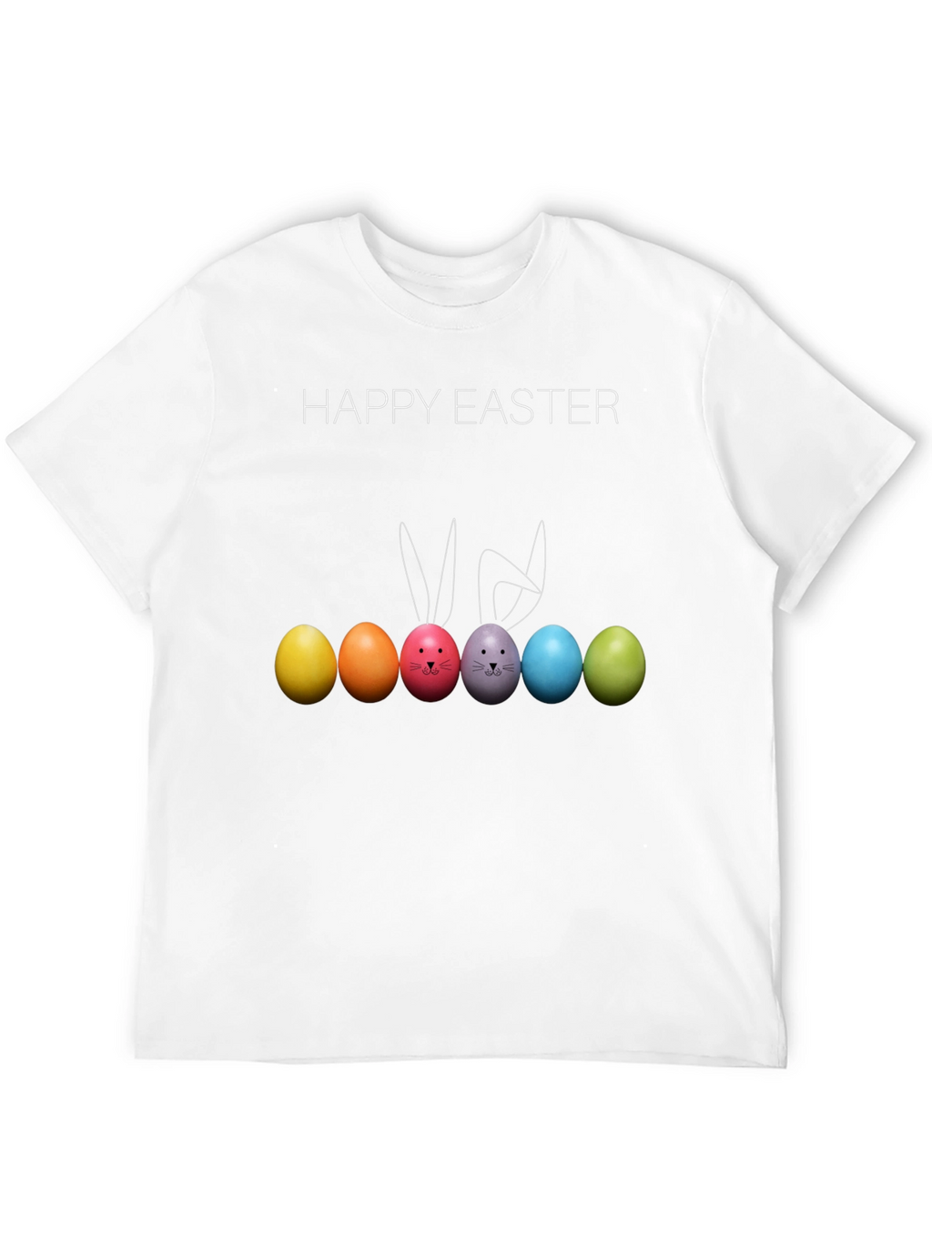 Happy Easter Bunny Eggs Black T-Shirt