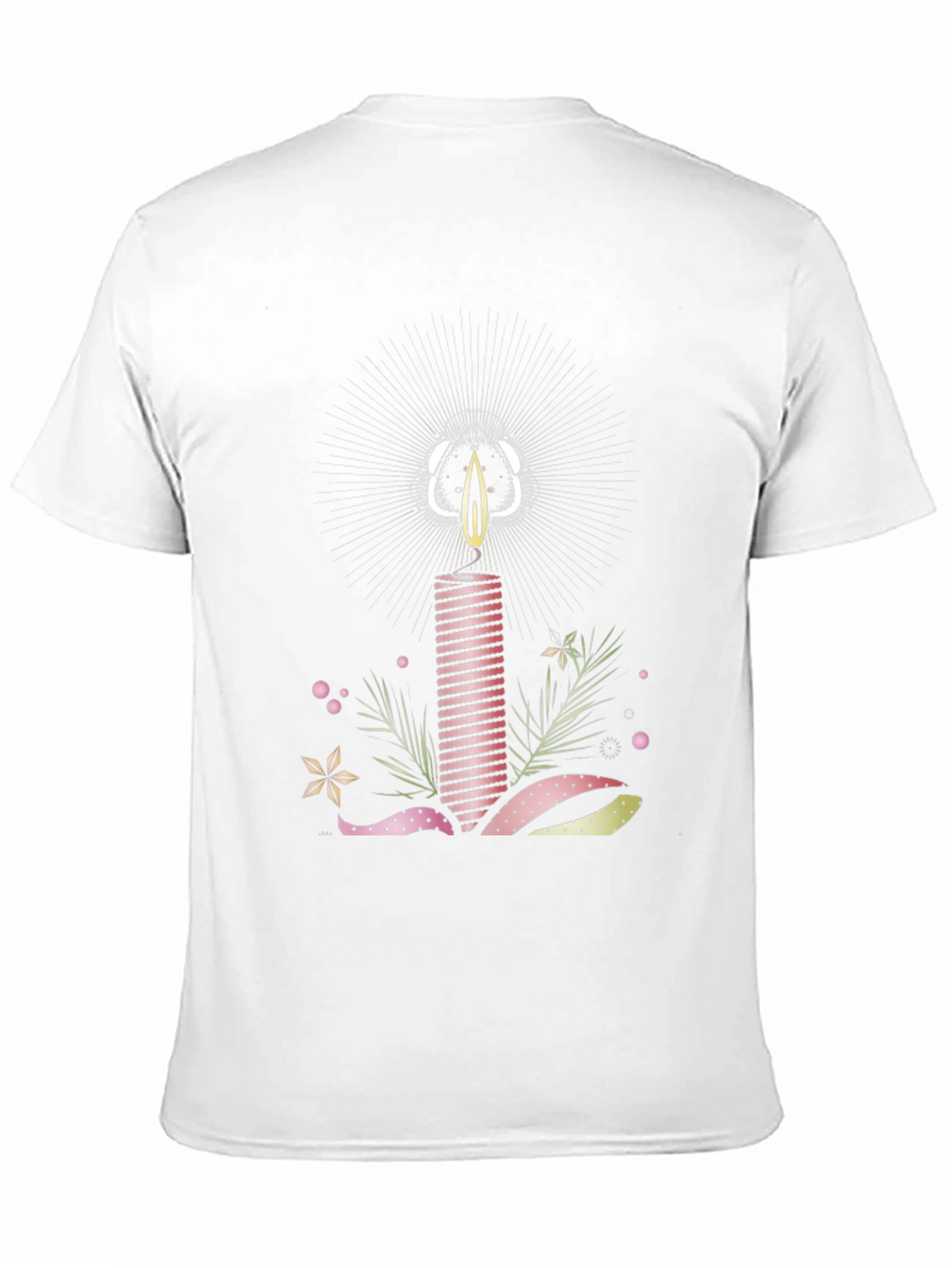 Striped Candle Graphic Tee - Stylish Cotton T-Shirt