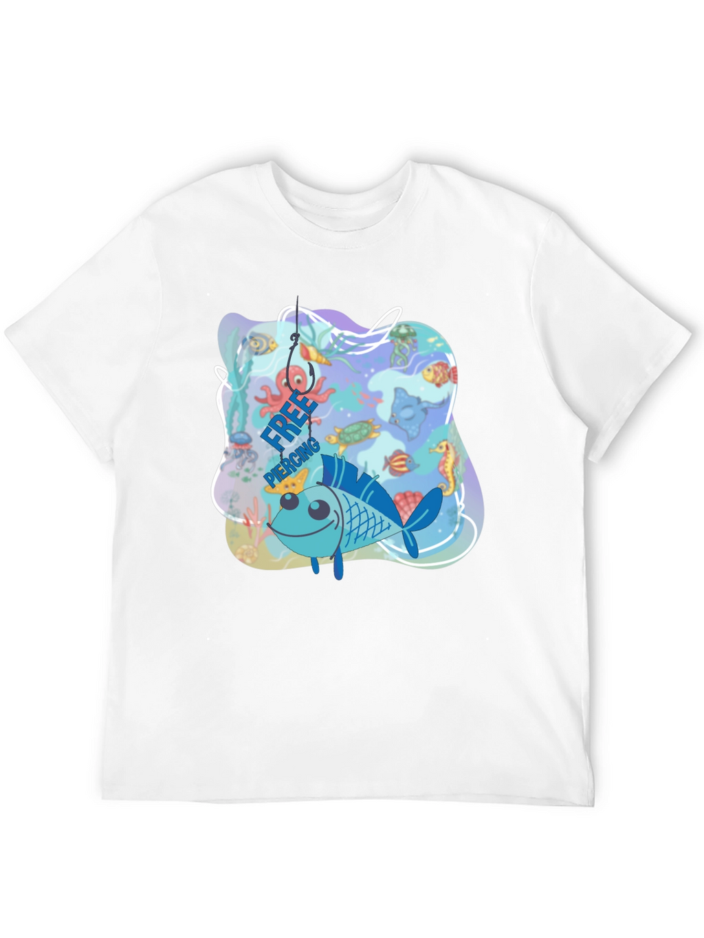 Funny Fish Hook Piercing T-Shirt