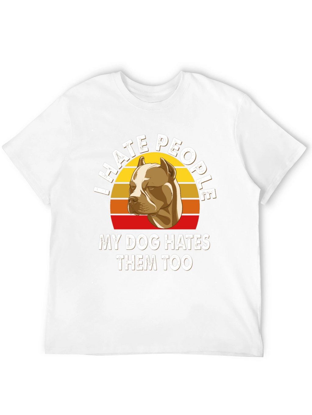 I Hate People Pitbull T-Shirt Funny Dog Lover Tee
