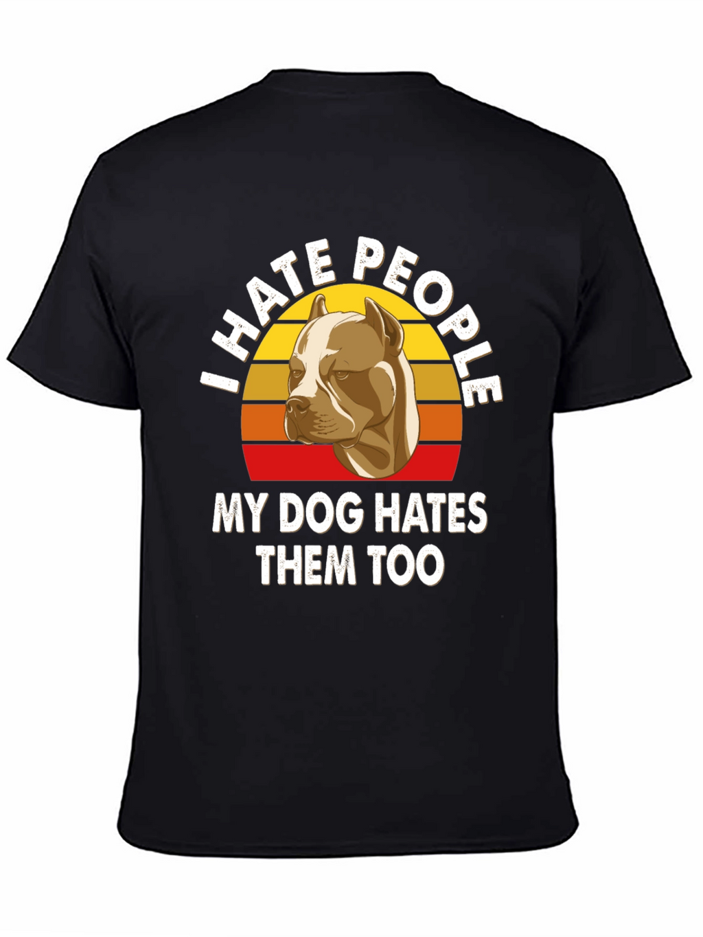 I Hate People Pitbull T-Shirt Funny Dog Lover Tee