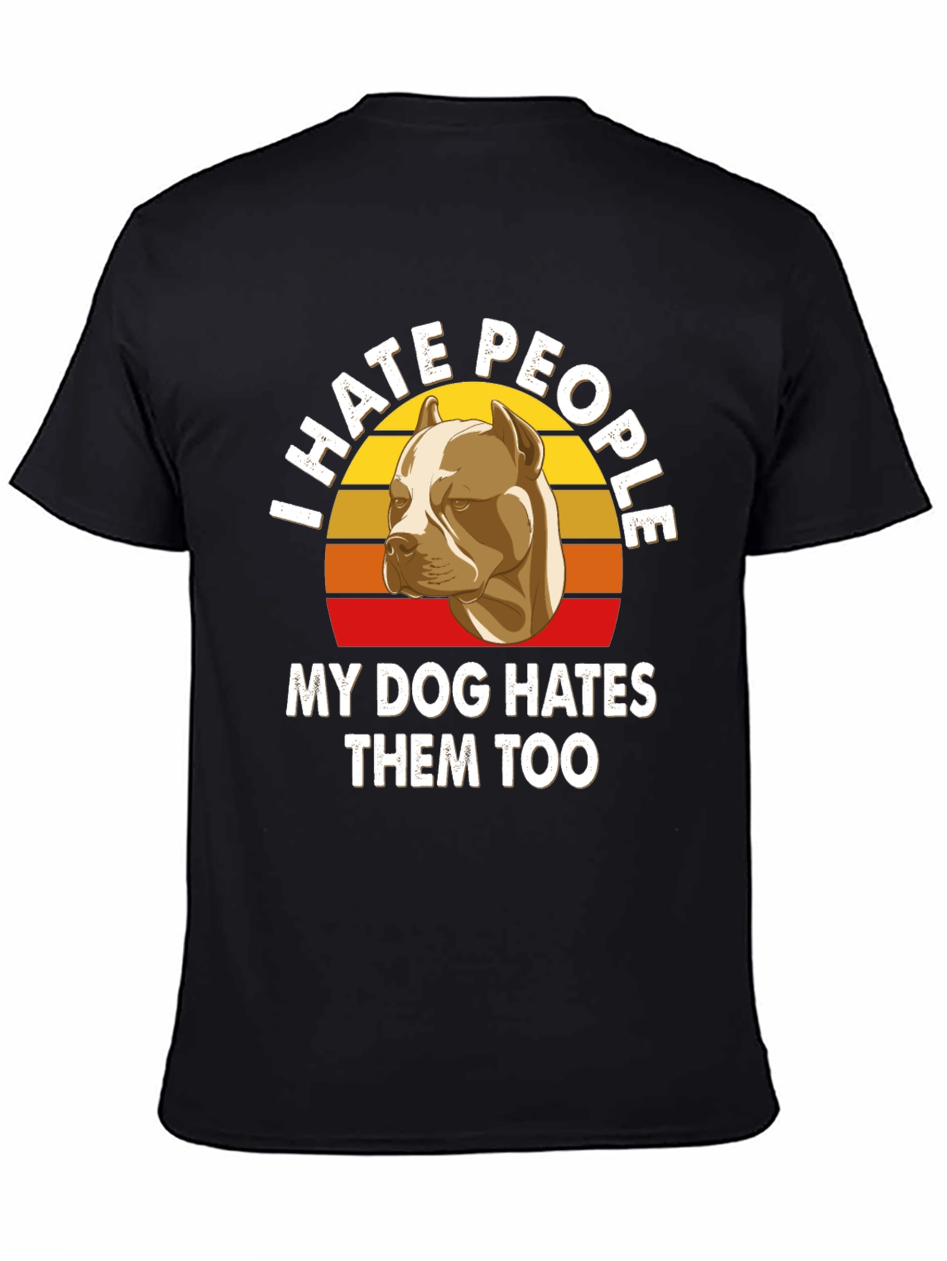 I Hate People Pitbull T-Shirt Funny Dog Lover Tee