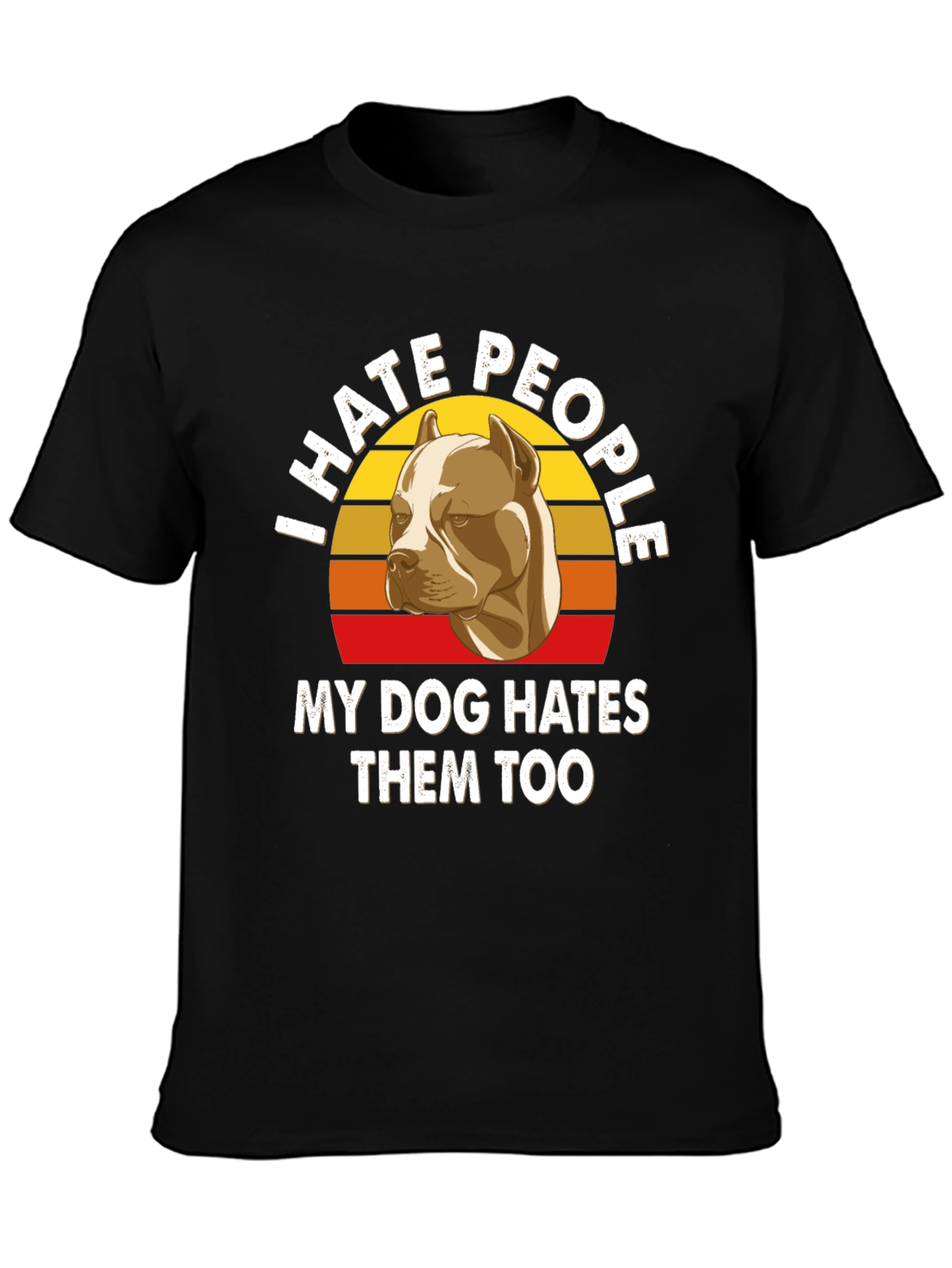 I Hate People Pitbull T-Shirt Funny Dog Lover Tee