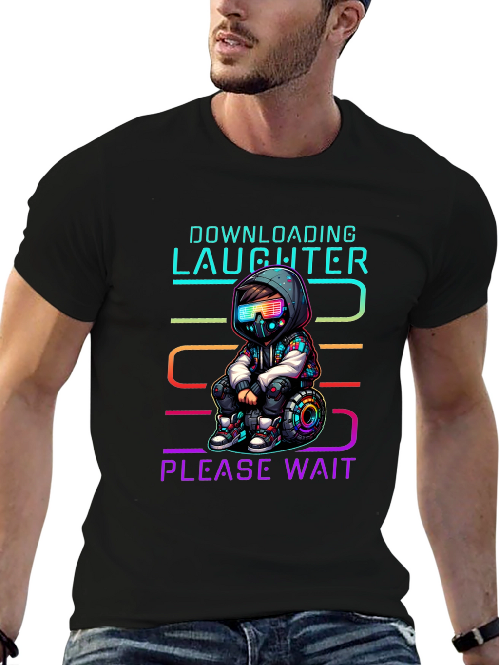 Downloading Laughter Graphic T-Shirt