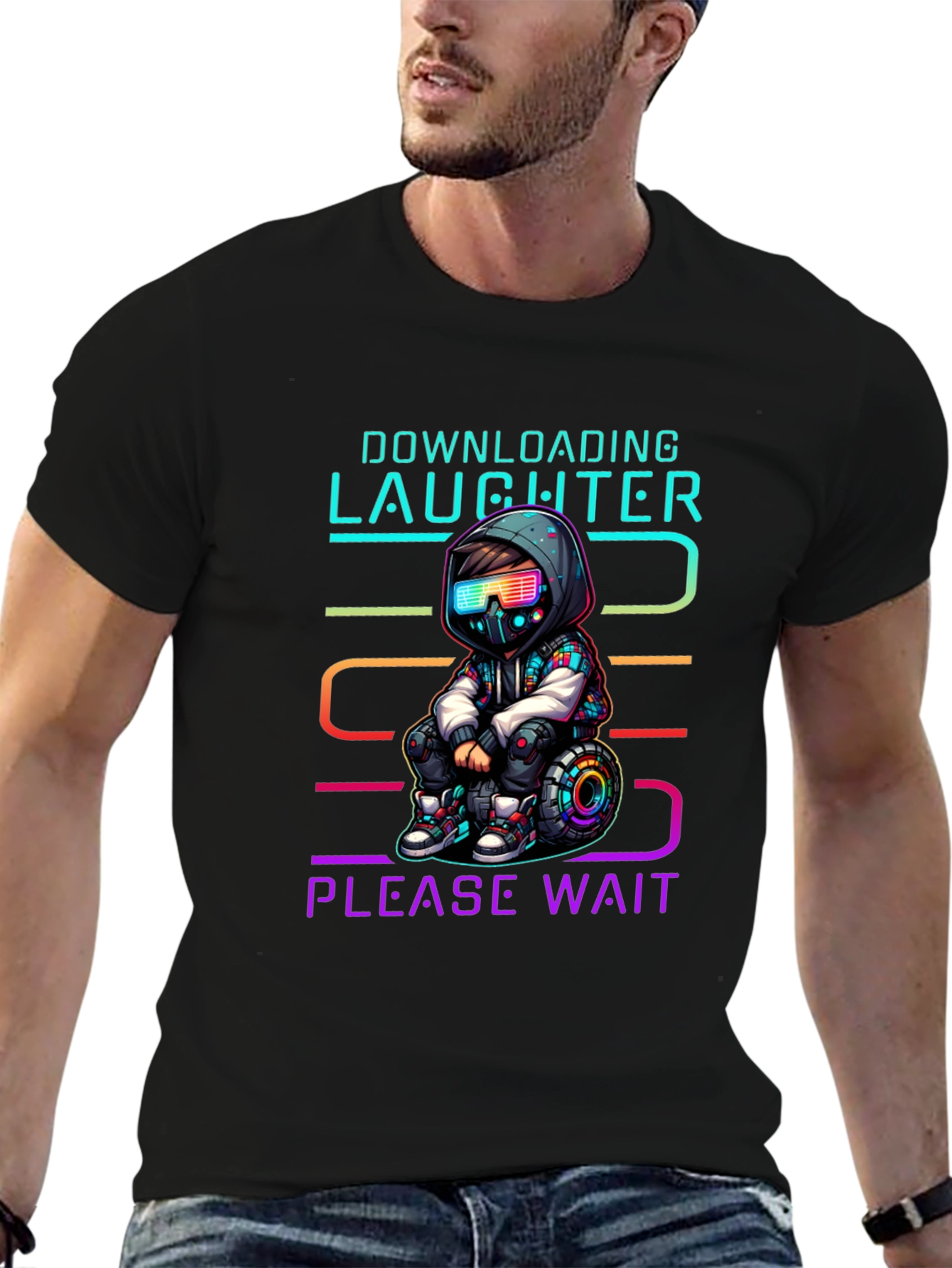 Downloading Laughter Graphic T-Shirt