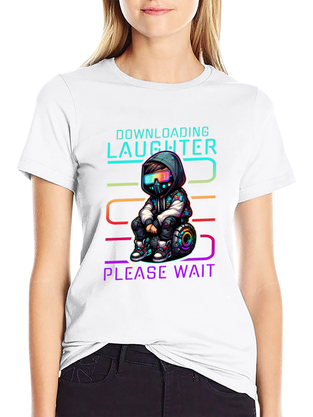 Downloading Laughter Graphic T-Shirt