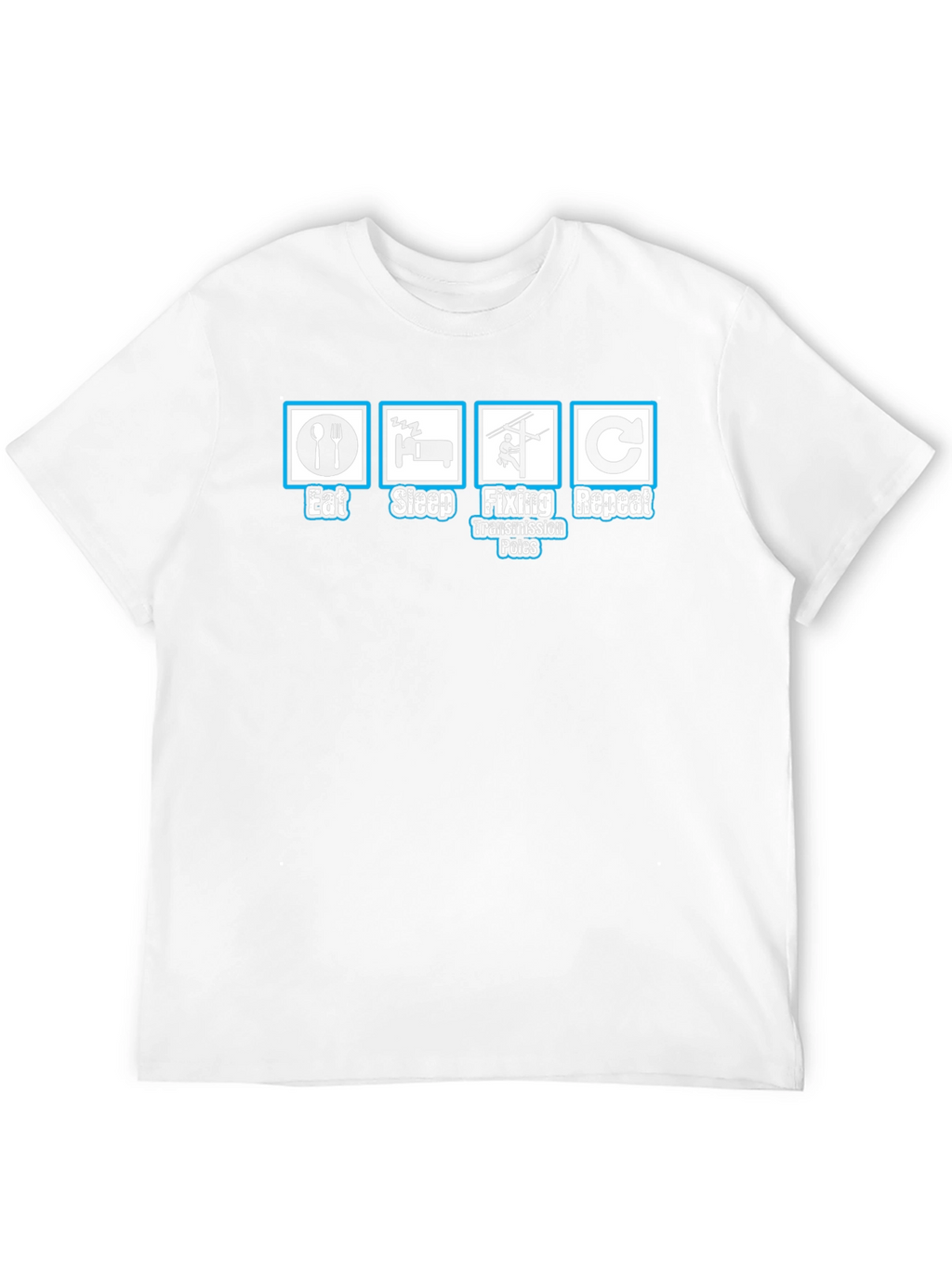 Eat Sleep Fix Transmission Poles Repeat Black T-Shirt