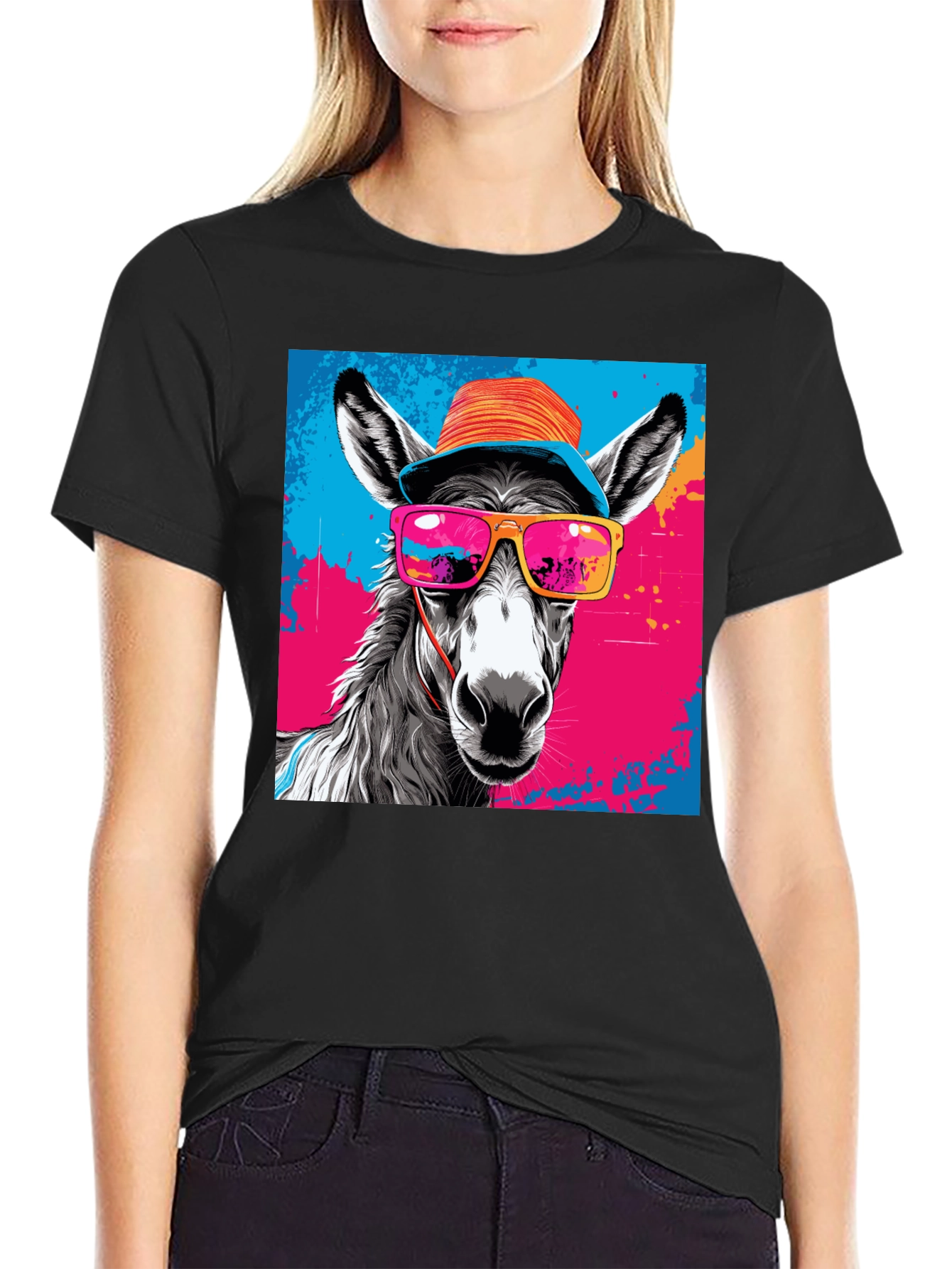Cool Donkey Graphic Tee - Funky Animal Print Shirt