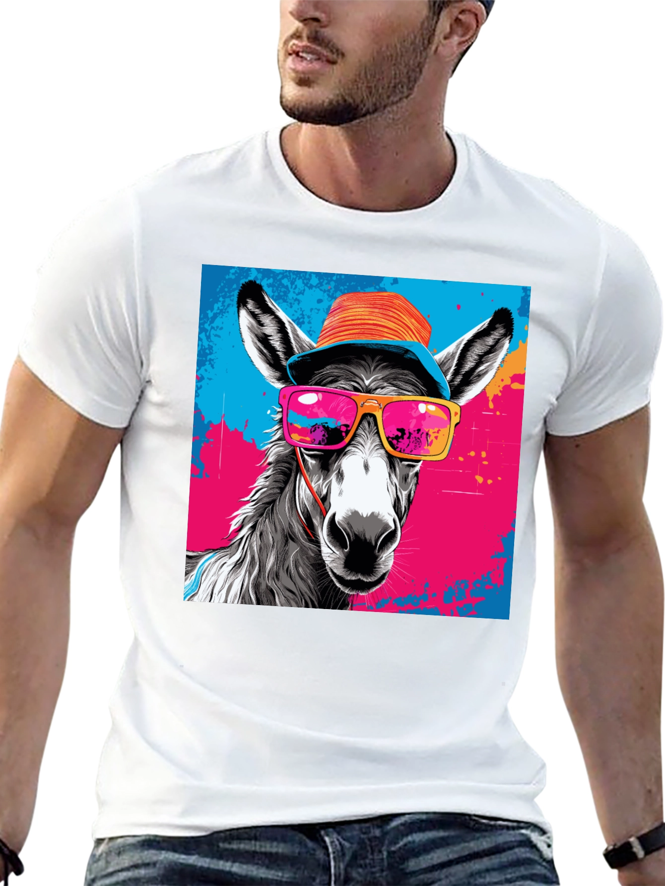 Cool Donkey Graphic Tee - Funky Animal Print Shirt